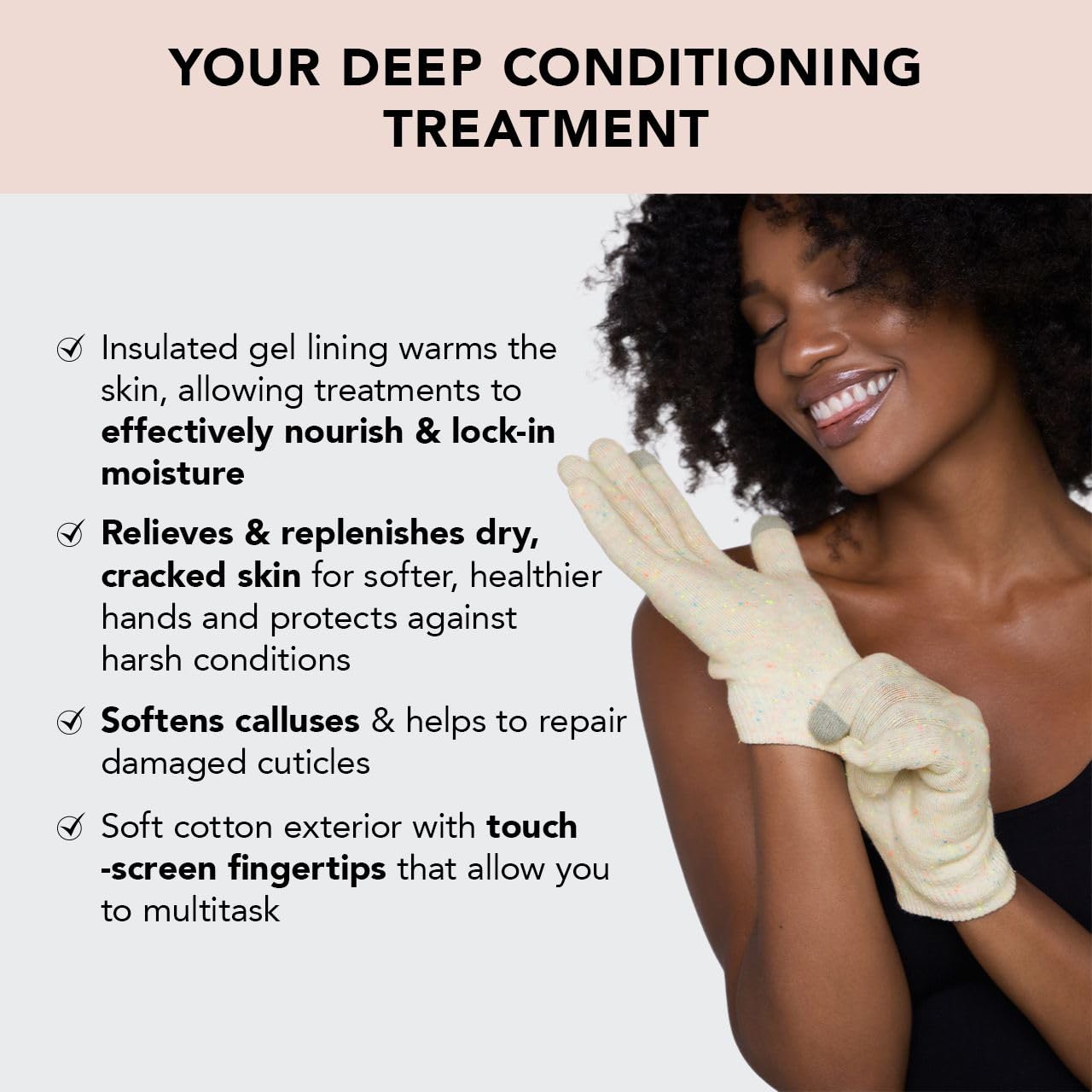 Kitsch Cotton Moisturizing Gloves For Dry Hands - Reusable Overnight Hand Moisturizing Gloves  Touchscreen Lotion Gloves & Eczem