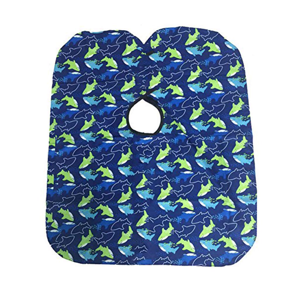 Akoak Children Cartoon Dolphin Patterned Hair Cut Cap Waterproof Hairdresser Dressing Salon Gown Apron Cloak Cloth For Salon