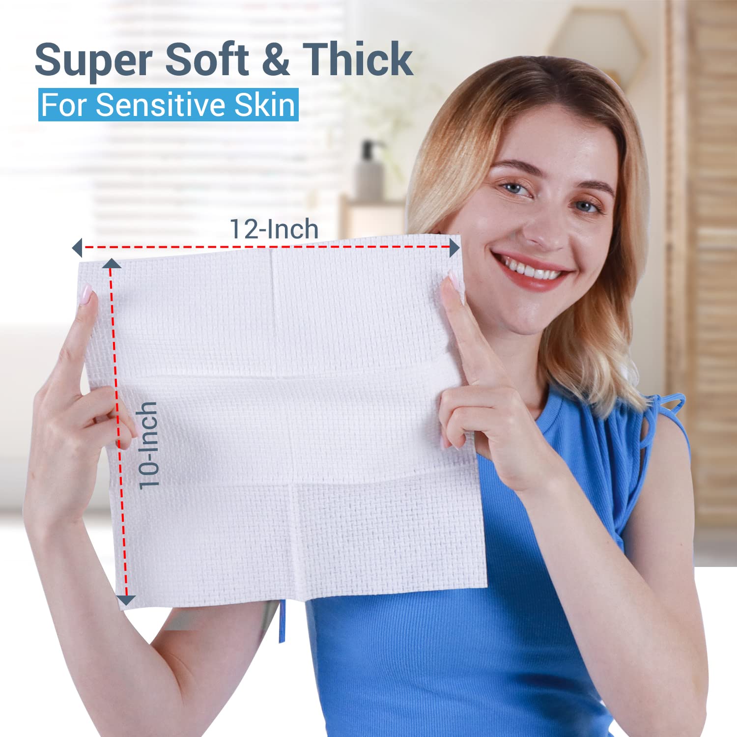 ourmed life Disposable Face Towel | Lint-Free Biodegradable Towels | Face Clean Dry Makeup Remover Wipes | Super Soft & Thick fo