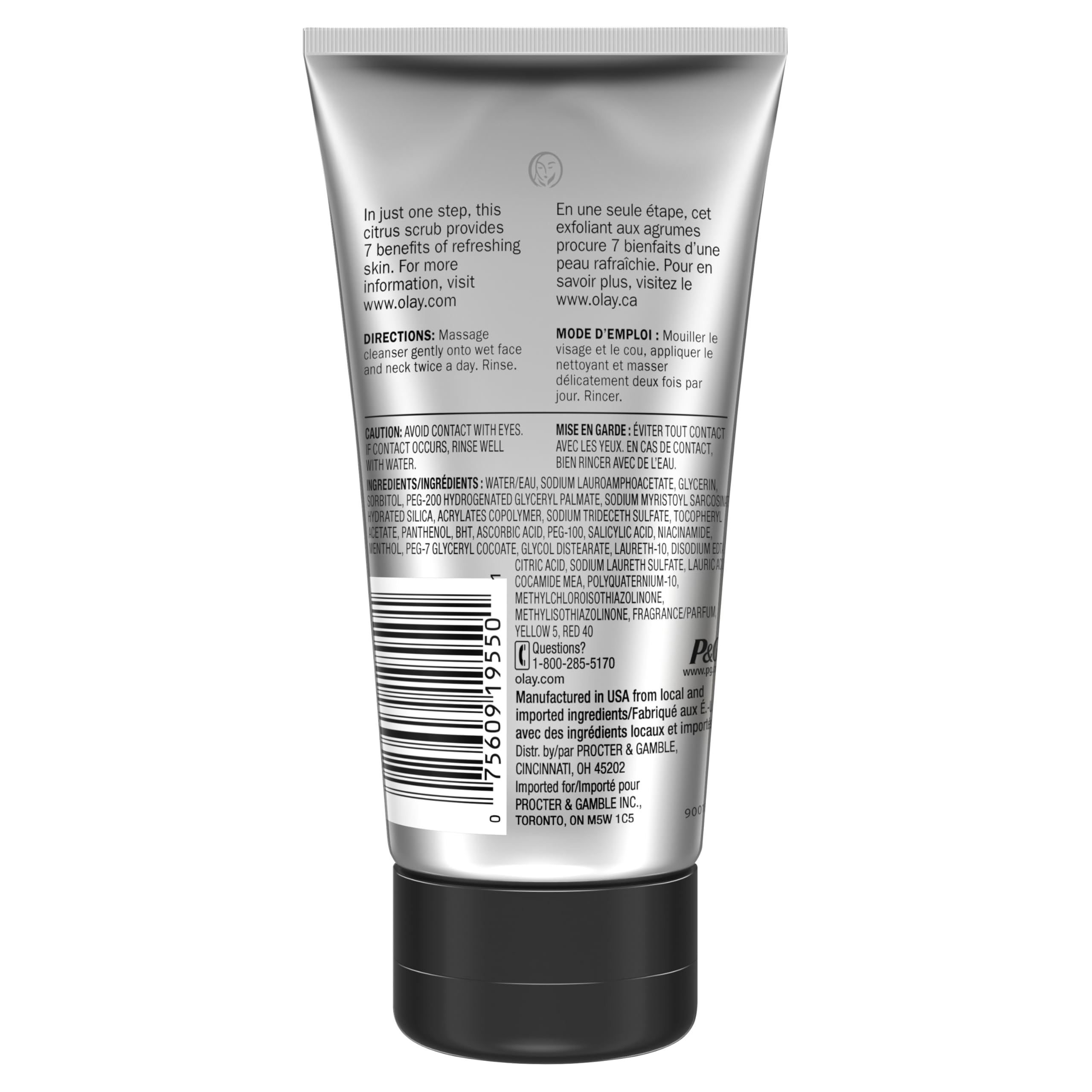 Olay Total Effects Citrus Facial Cleanser and Scrub, 5 Fl Oz (Pack of 3)