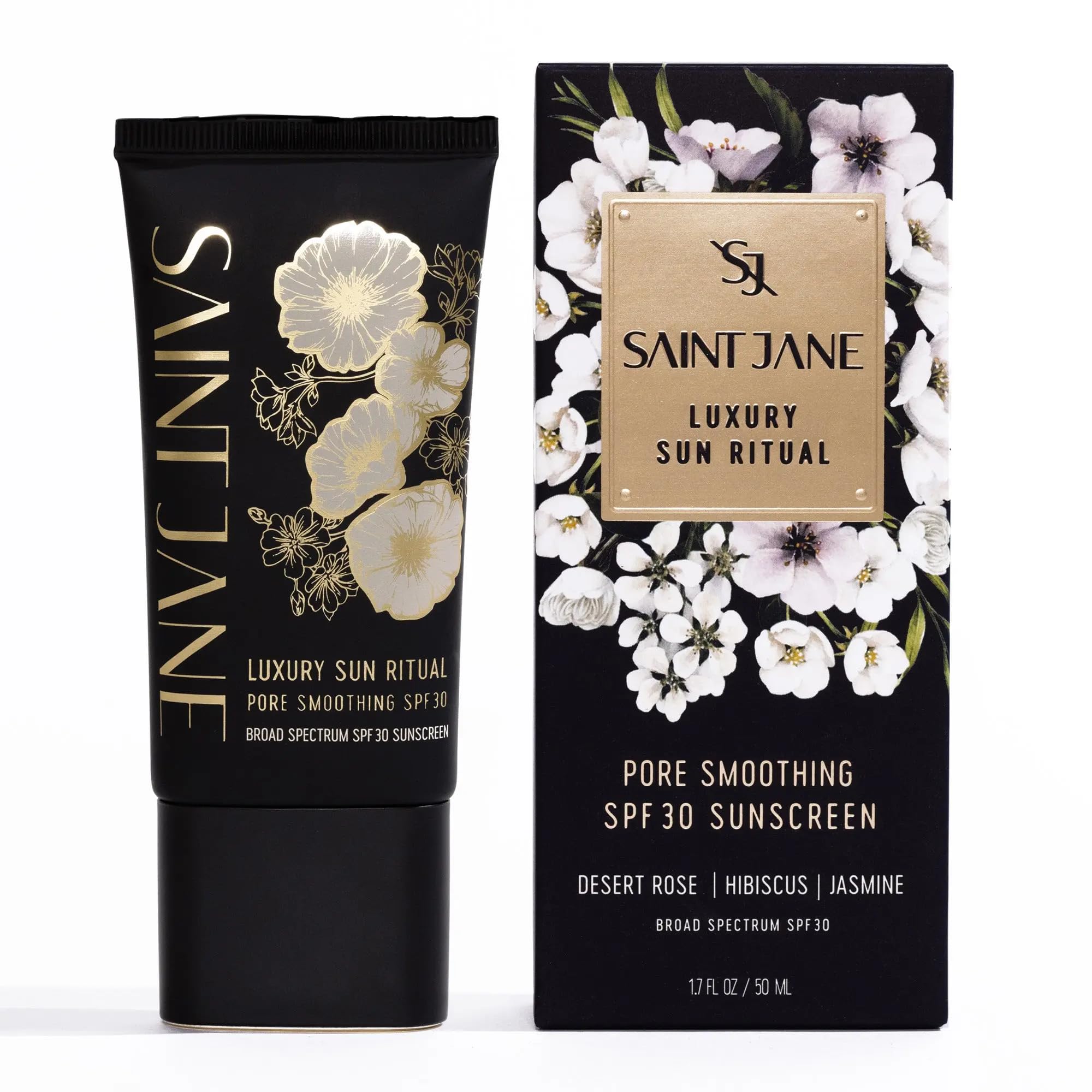 Saint Jane - Luxury Sun Ritual - Pore Smoothing Spf 30 Mineral Sunscreen | Luxury, Floral-Infused, Clean Skincare (1.7 Oz | 50 M