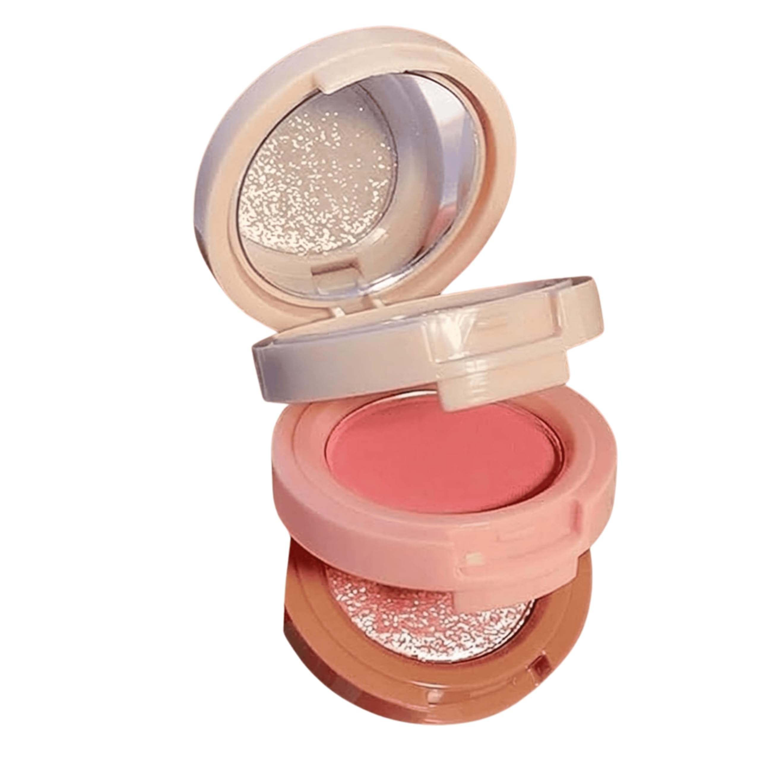 3In1 Blusher + Highlighter Makeup Palette | Lightweight Cheek Color For Natural Glow | Compact TravelFriendly Face Palette Fo