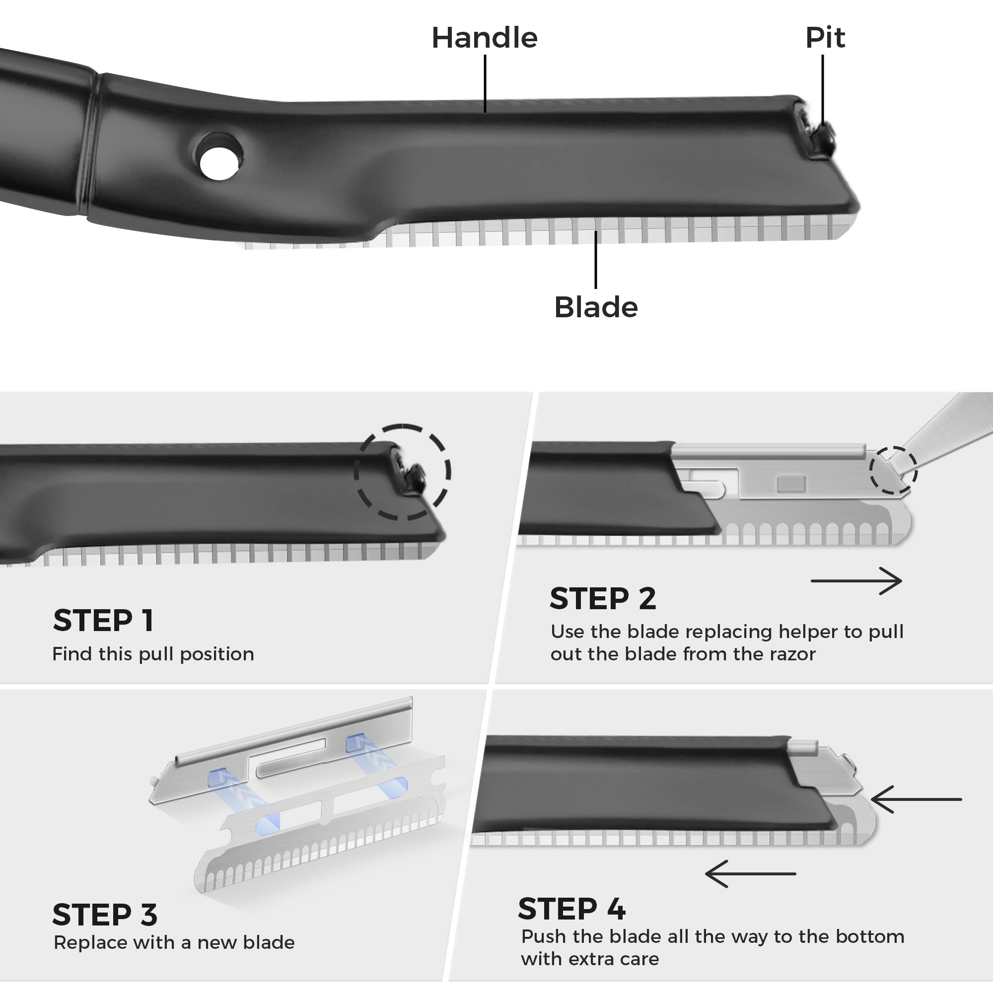 Zomchi Dermaplaning Razor Refills, Set Of 10 Replacement Blades (Wide Distance), Metal Dermaplane Razor Refills, Plastic Free Ey