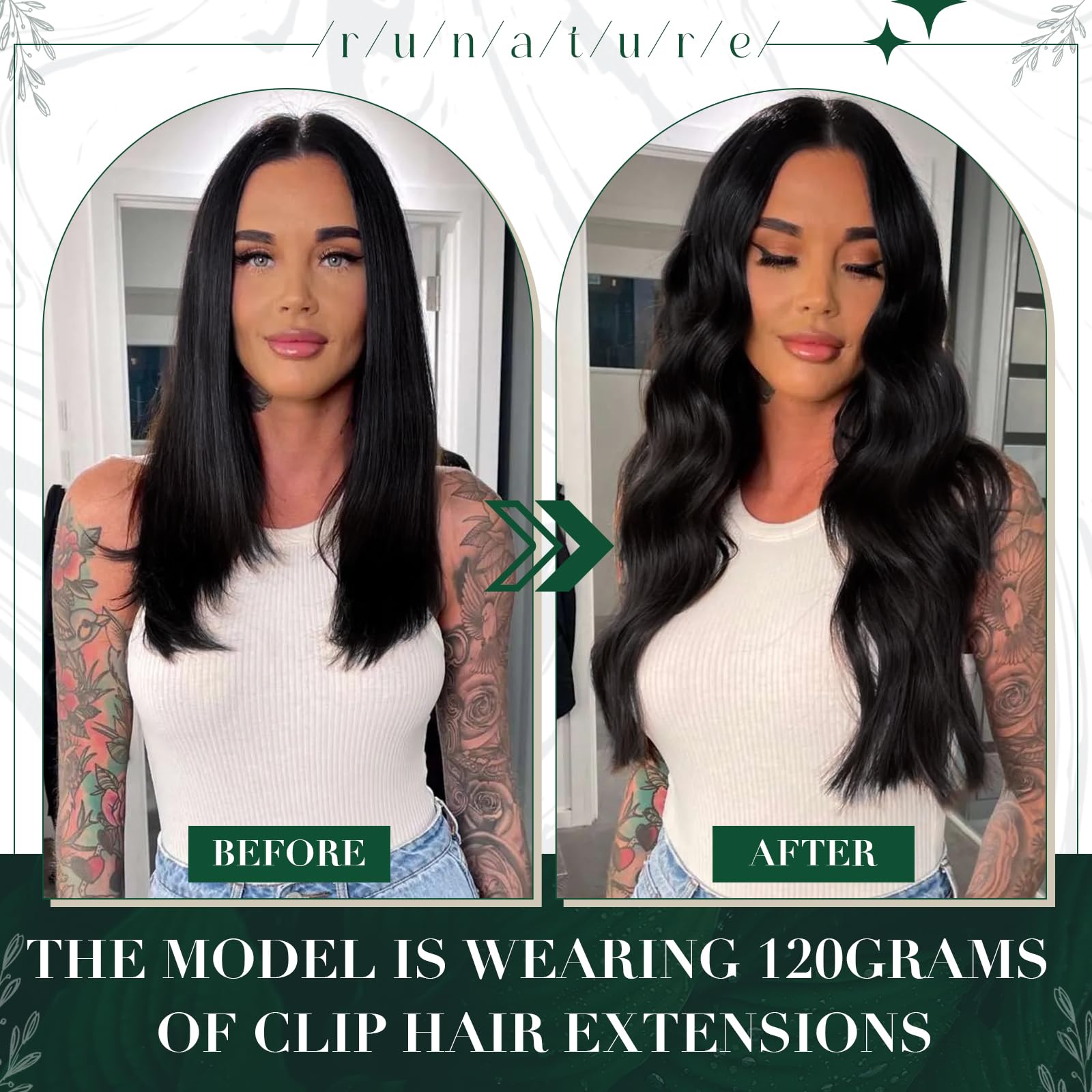 Ruanture Black Hair Extensions Clip In Real Hair 12 Inch Off Black Clip Ins Real Human Hair Black Women Silky Straight Clip In H