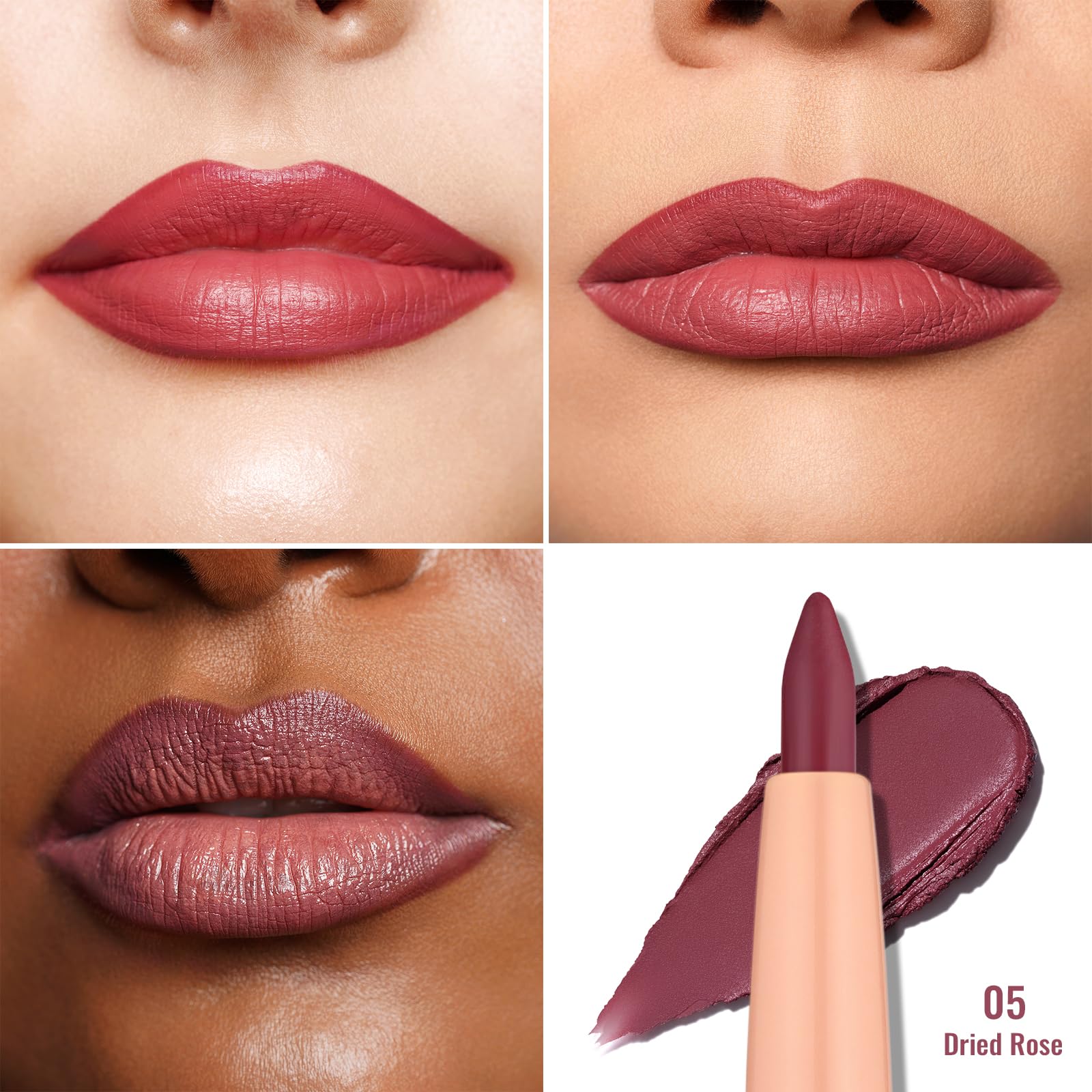 Oulac Pink Retractable Lipliner Pencil 2In1 Waterproof Makeup Crayon For Lip Liner And Eye Liner, Smooth And Creamy, Long Lastin