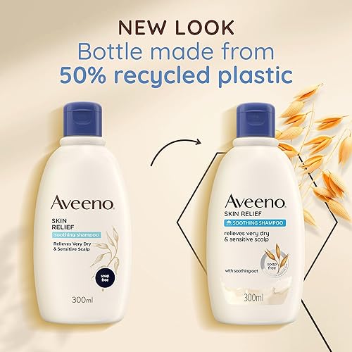 Aveeno Skin Relief Soothing Shampoo, 300ml - Gentle Formula for Dry Scalp, 10.2 Fl Oz, Model 31900