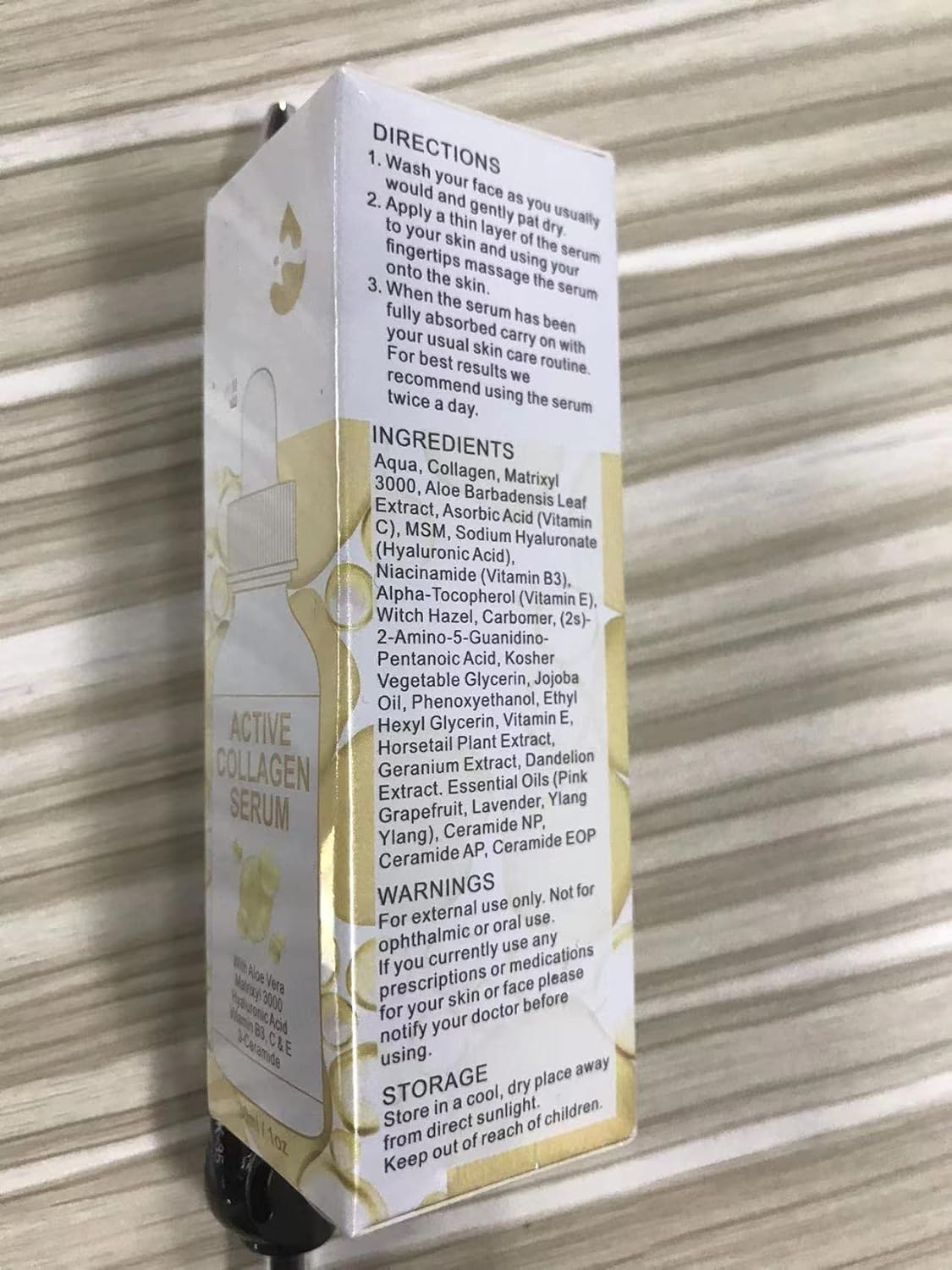 Active Collagen Serum - Natural & Organic Anti-Aging Collagen Serum for Face Improves Elasticity, Evens Skin Tone, Lifts, Firms