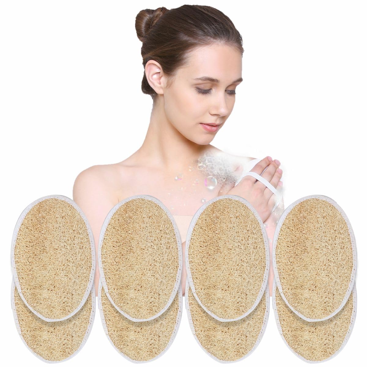 Old Tree Oval Body Loofah (Pack Of 8) For Men And Women  Natural Scrubber For Bathing  For All Type Of Skin Biodegradable And
