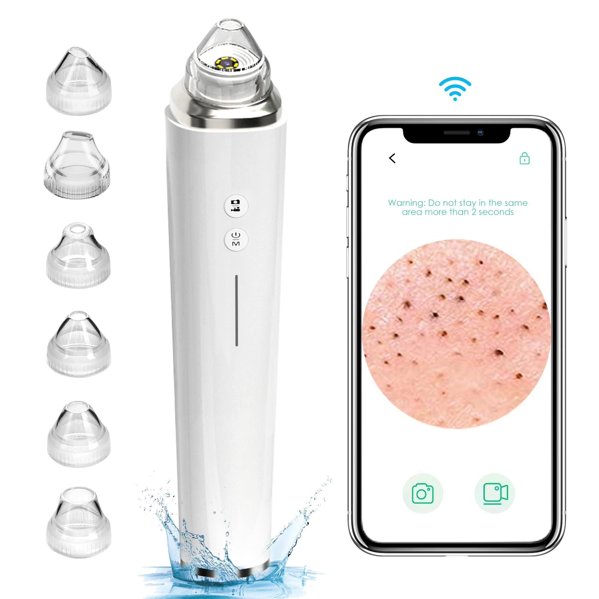 Blackhead Remover Pore Vacuum, ?[FDA Certification] ?WiFi Visible Facial Pore Cleanser with HD Camera Pimple Acne Comedone Extra