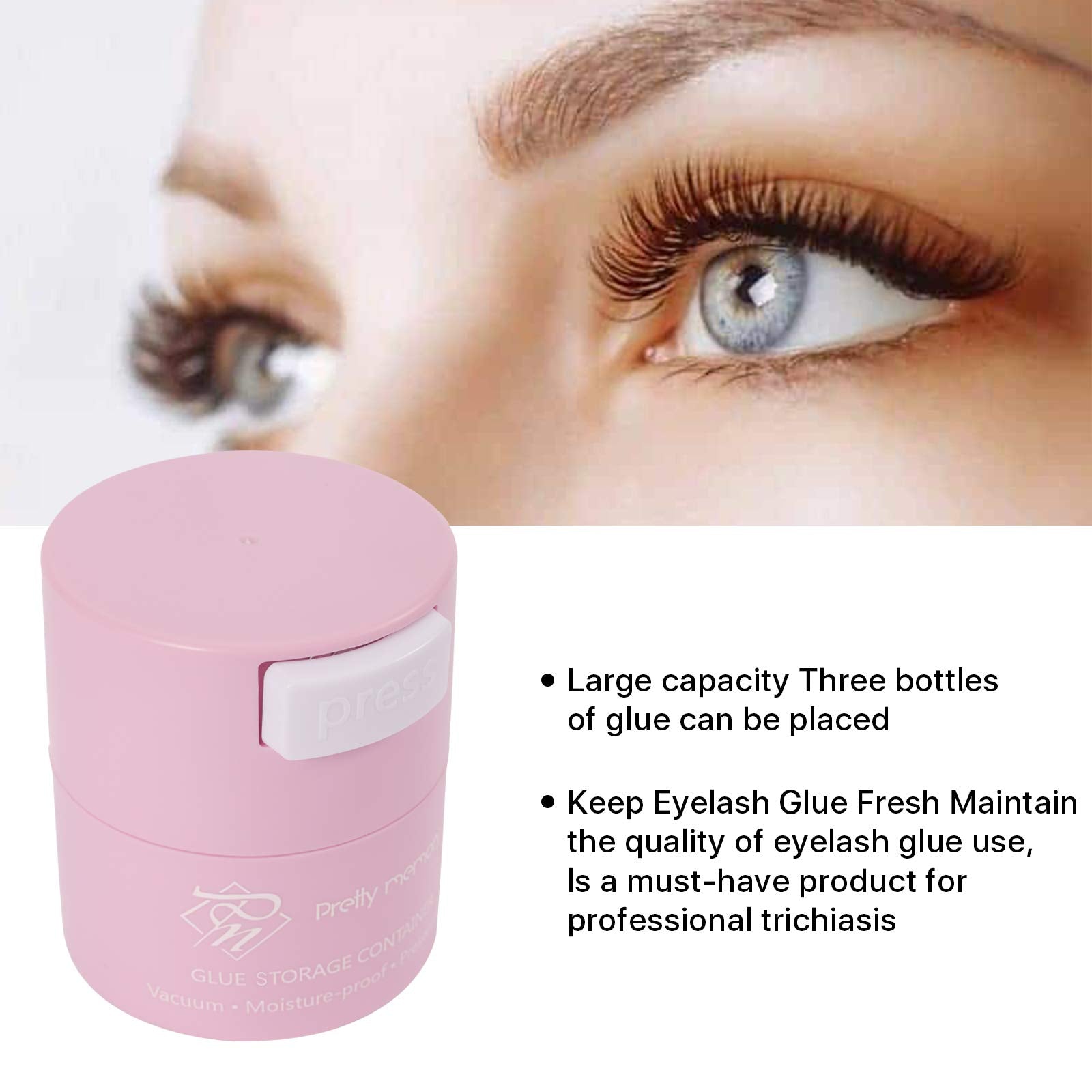 'N/A'' Pretty Memory Glue Storage Container For Eyelash Extensions Airtight Lash Glue Holder Tank Jar Adhesive Eyelash Extensio
