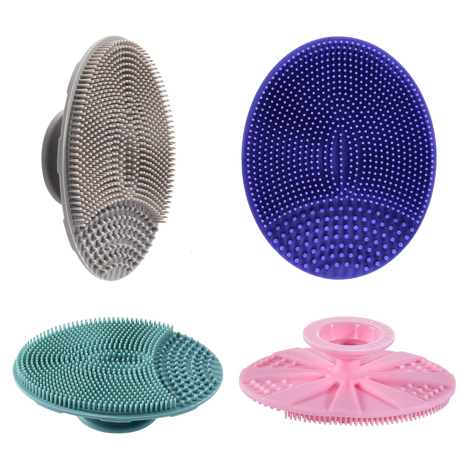 INNERNEED Silicone Face Cleansing Scrubber, Exfoliating Scrub Manual Handheld Facial Brush Blackhead Remover, Food-grade Soft Br