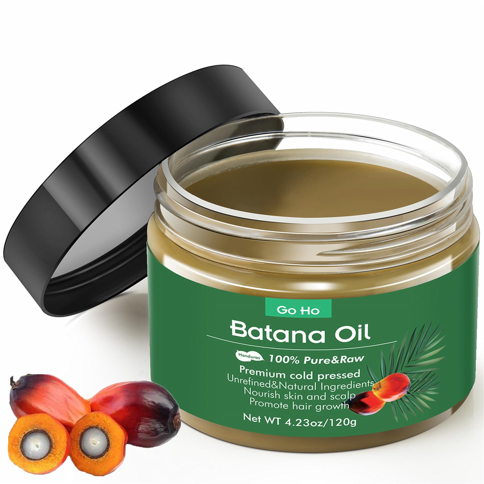 Go Ho Raw Batana Oil for Hair Growth,4.23Oz Organic Batana Oil from Honduras, 100% Pure Unrefined Natural Hair Oil, Promotes Thi