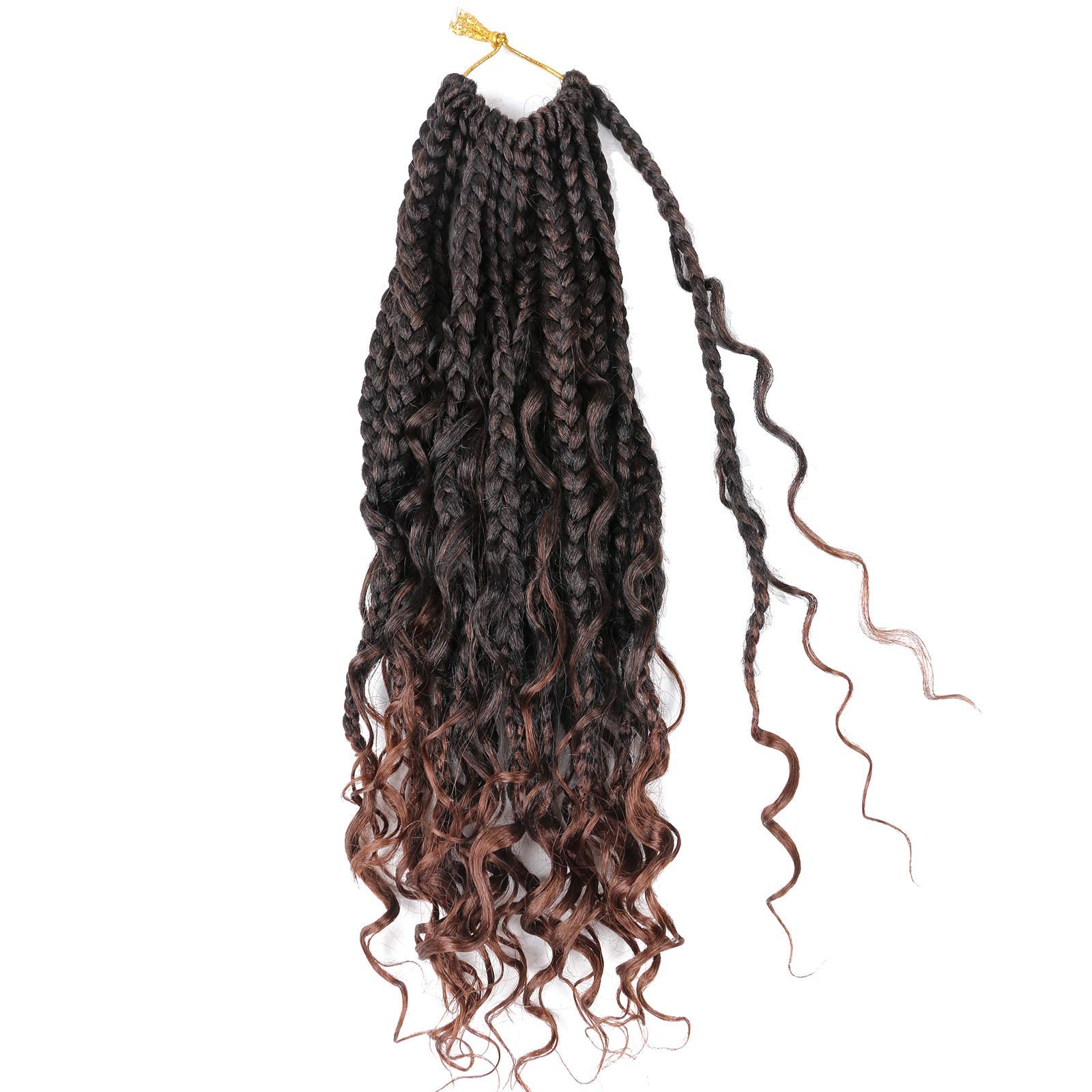 8 Pack Bohomian Box Braids Crochet Braids12 Inch Crochet Box Braids Curly Ends Goddess Box Braids Crochet Hair Synthetic Crochet