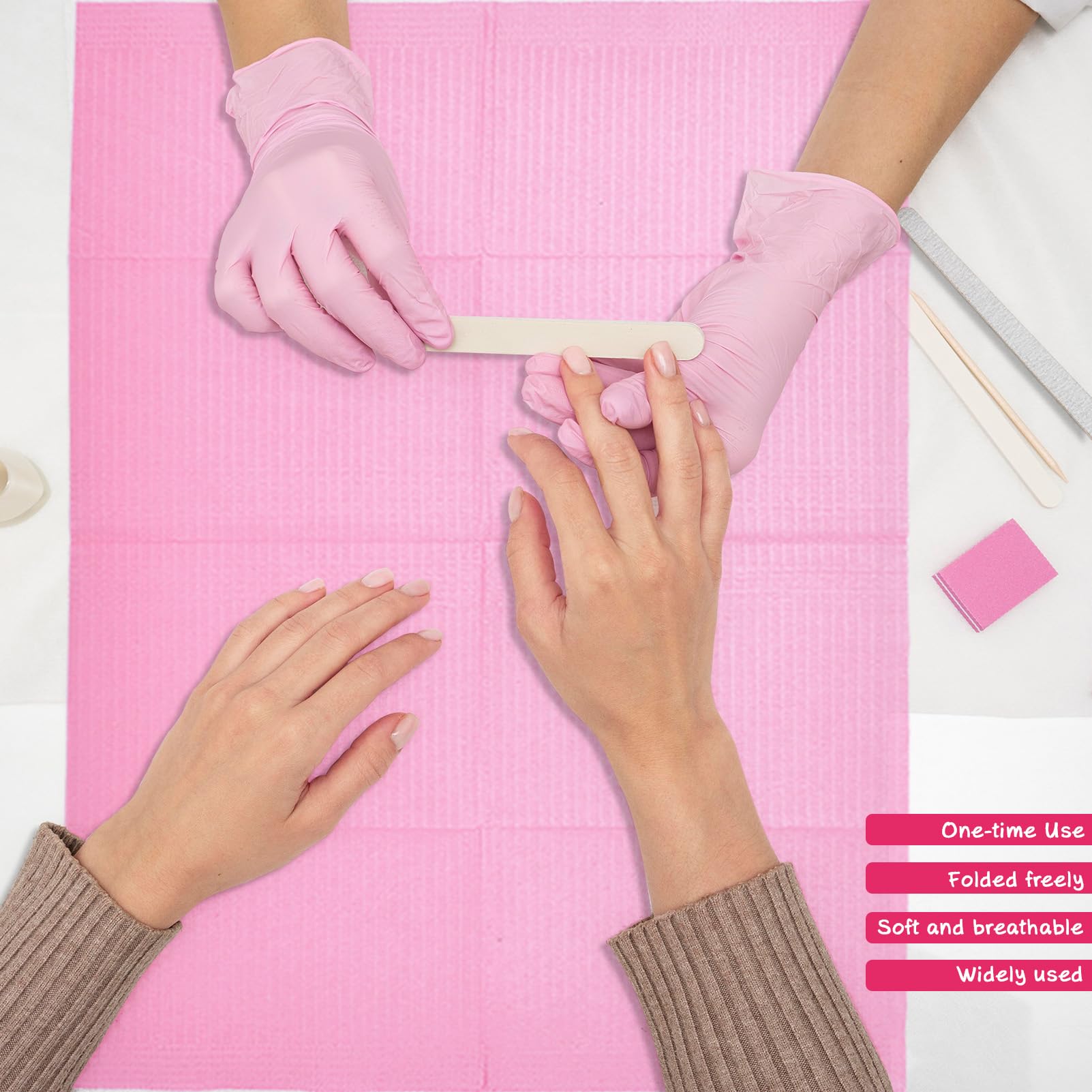 20 Pcs Disposable Nail Art Table Mat,13''X18'' Nail Art Table Towels Mat,3 Ply Nail Napkins For Acrylic, Nail Art Mat Paper Shee