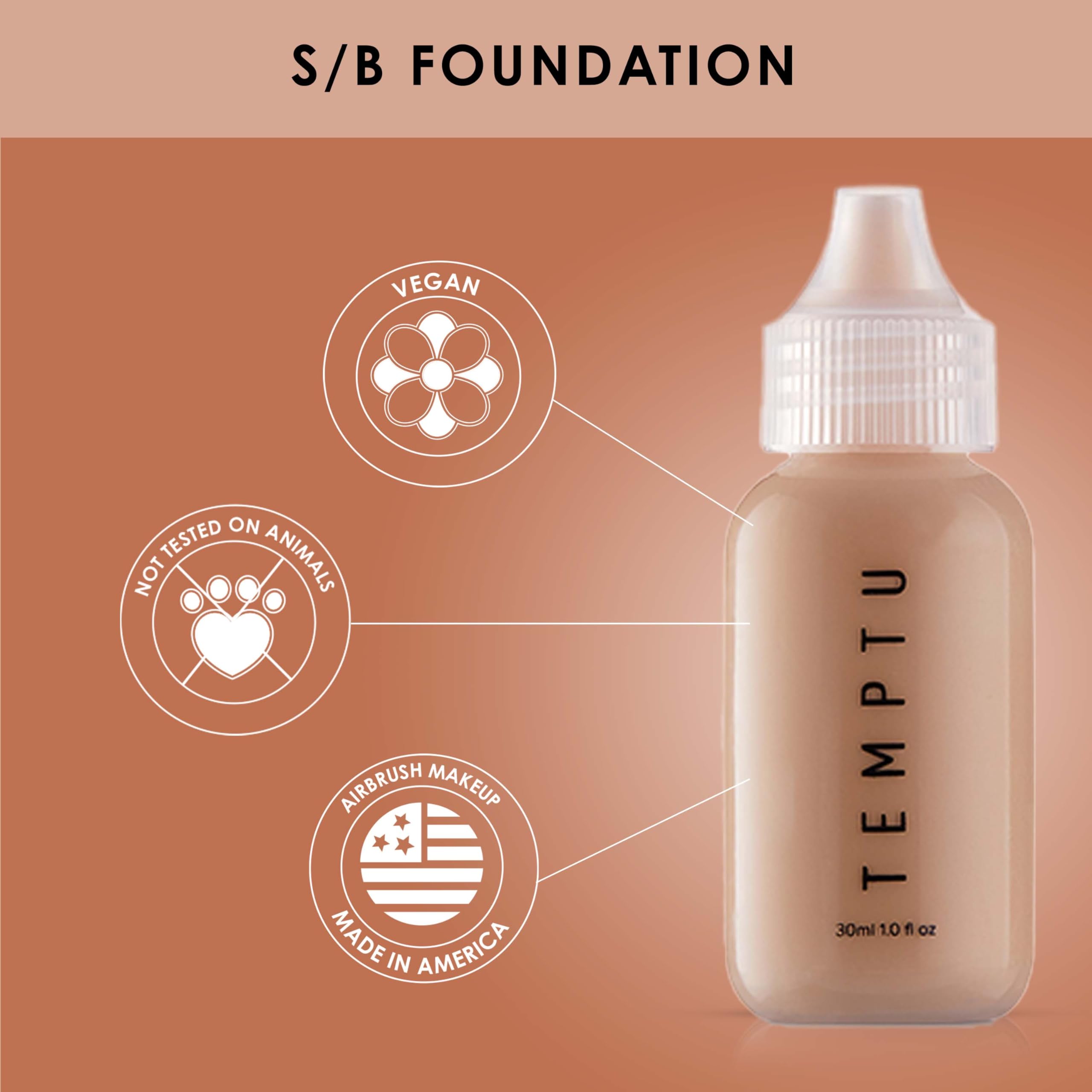 Temptu S/B Silicone-Based Airbrush Foundation: Professional Long-Wear Liquid Makeup, Sheer To Full Coverage For A Hydrated, Heal