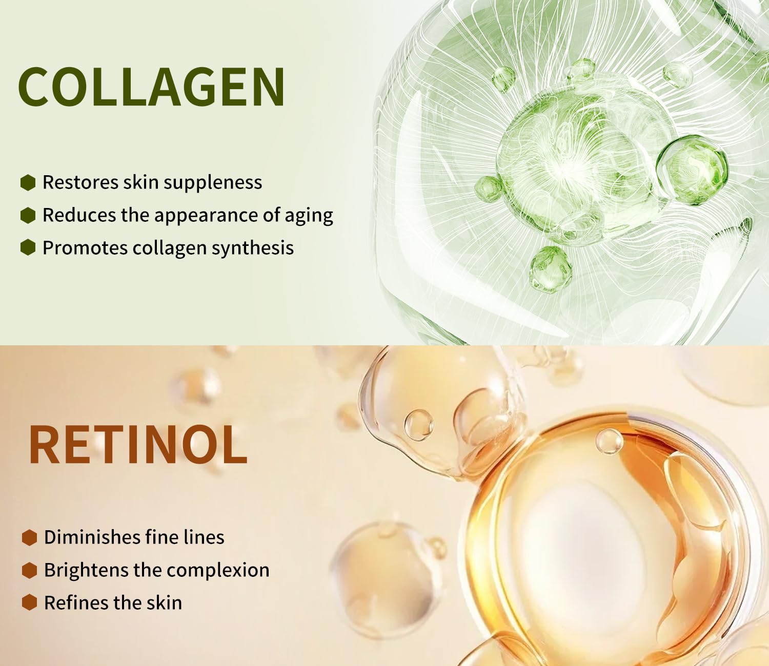 Irev Collagen Mask Face Sheet Masks, Coenzyme Q10 Retinol Collagen Facial Masks 10 Sheet Spa Face Masks Skincare Hydrating Face