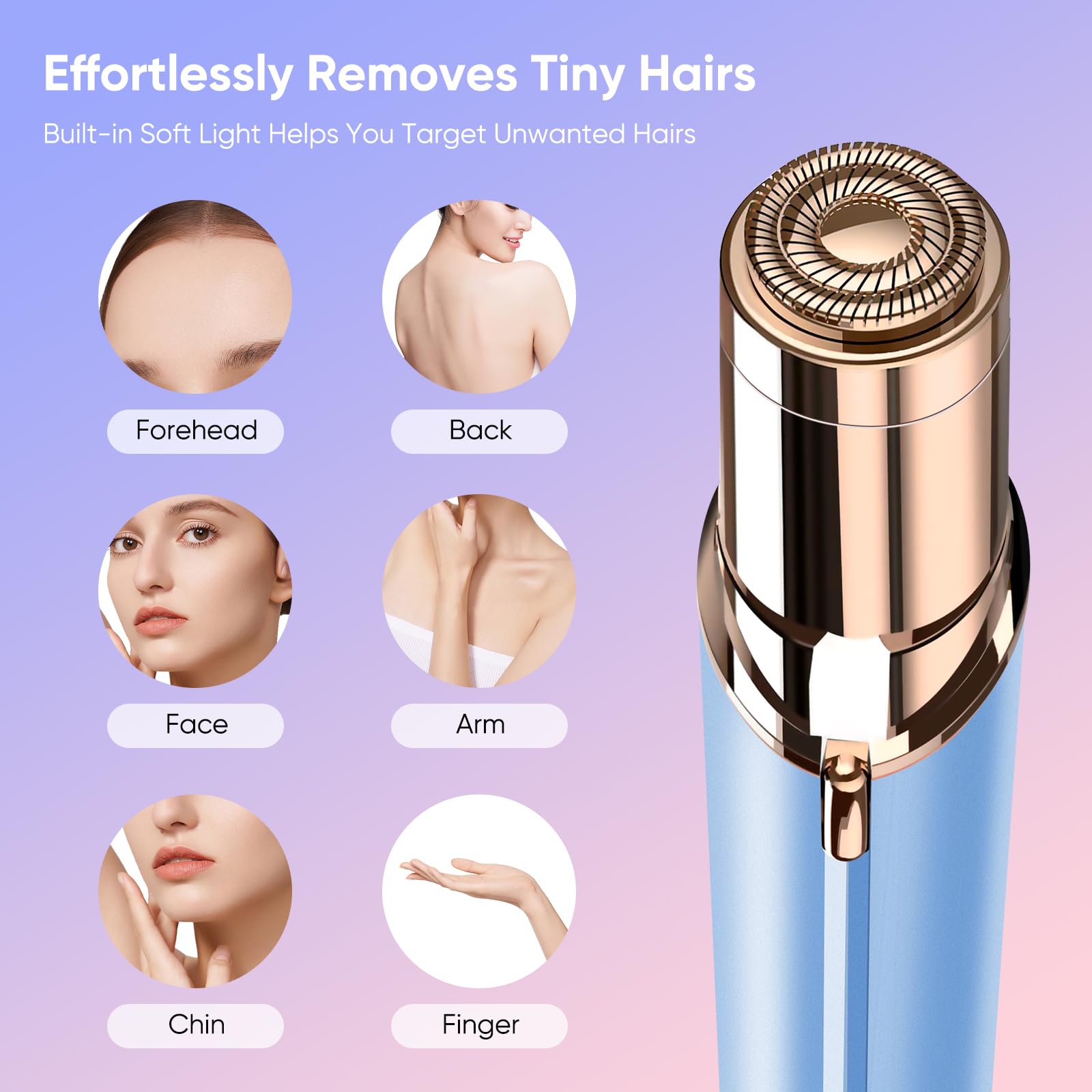 Facial Hair Remover for Women- as Seen on TV Painless Face Shaver -Mini Hair Remover, Electric Razor Shaver Portable Bikini Epil