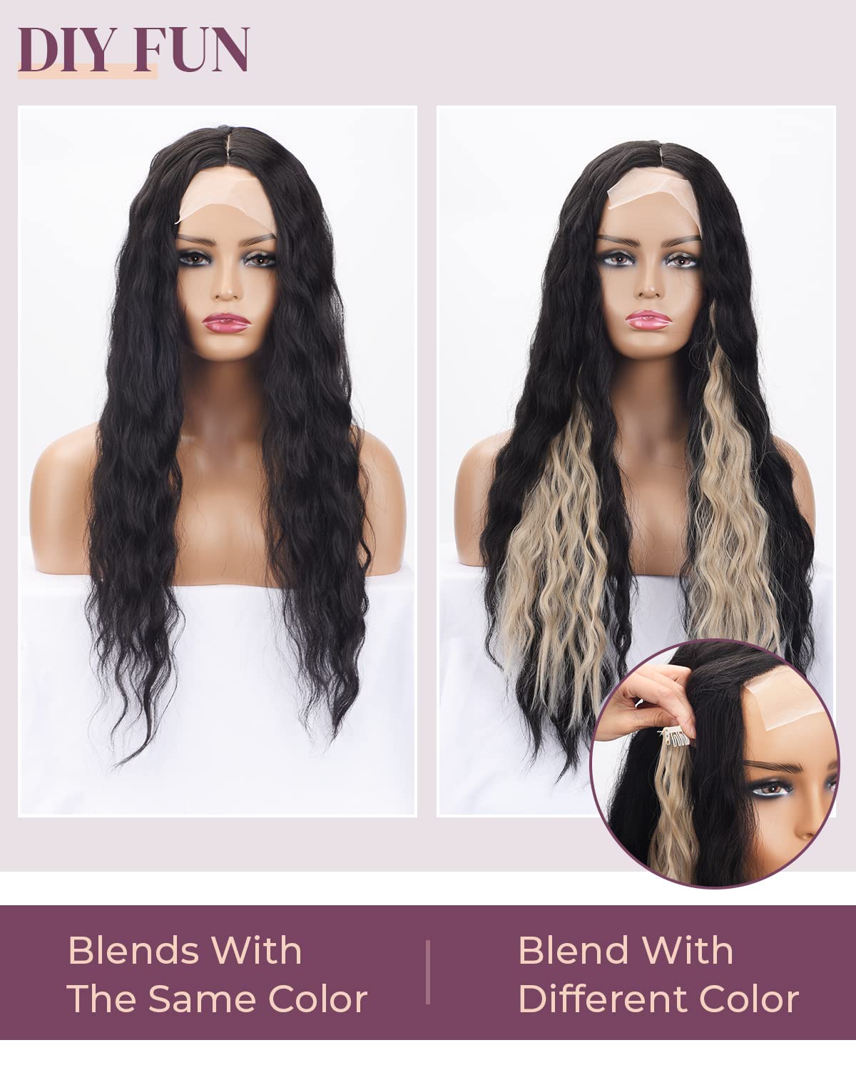 Lonai Clip In Hair Extensions, 6Pcs Curly 24'' Long Synthetic Clip On Hairpiece For Women