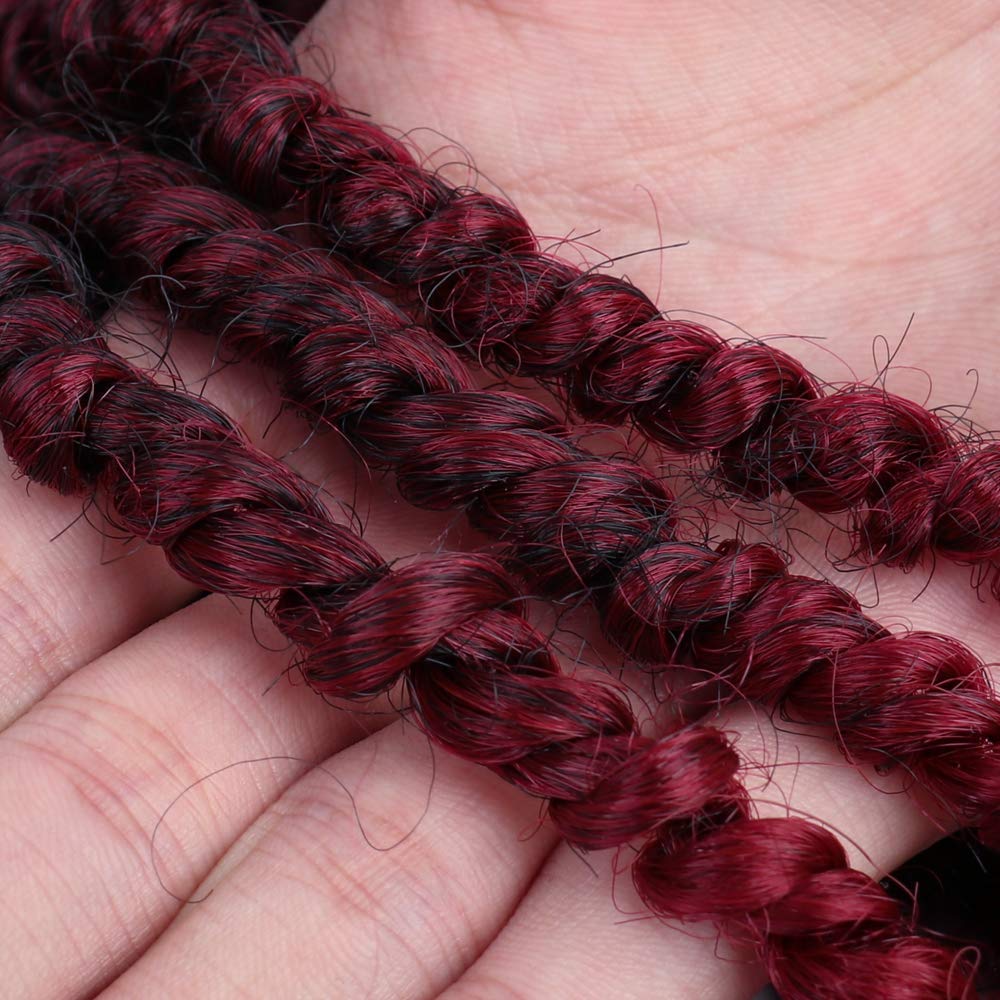 Violet 6 Packs Pretwisted Passion Twist Crochet Hair Burgundy Pre-Looped Passion Twists Crochet Braids Synthetic Braiding Hair E