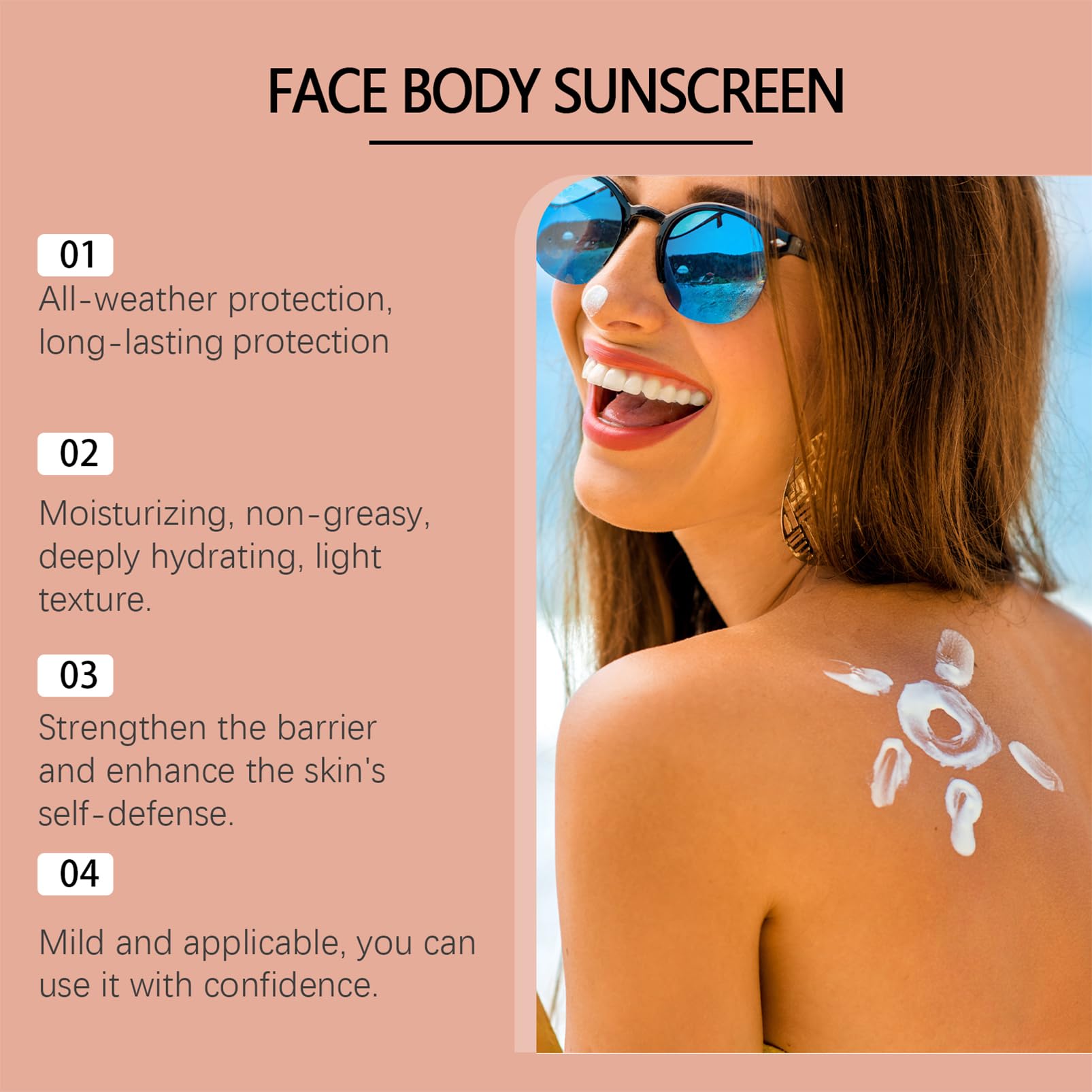 Natural Mineral Sunscreen SPF 50 - Natural Tallow & Zinc Oxide, Beef Tallow Sunscreen for Face & Body SPF 50, Lightweight under