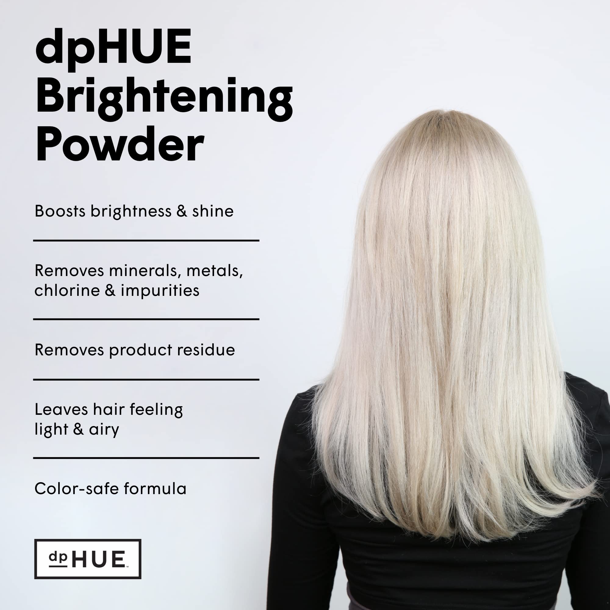 Dphue Brightening Powder - 6 Uses - Boosts Brightness & Shine Of Blonde Or Highlighted Hair - Removes Minerals, Metals, Chlorine