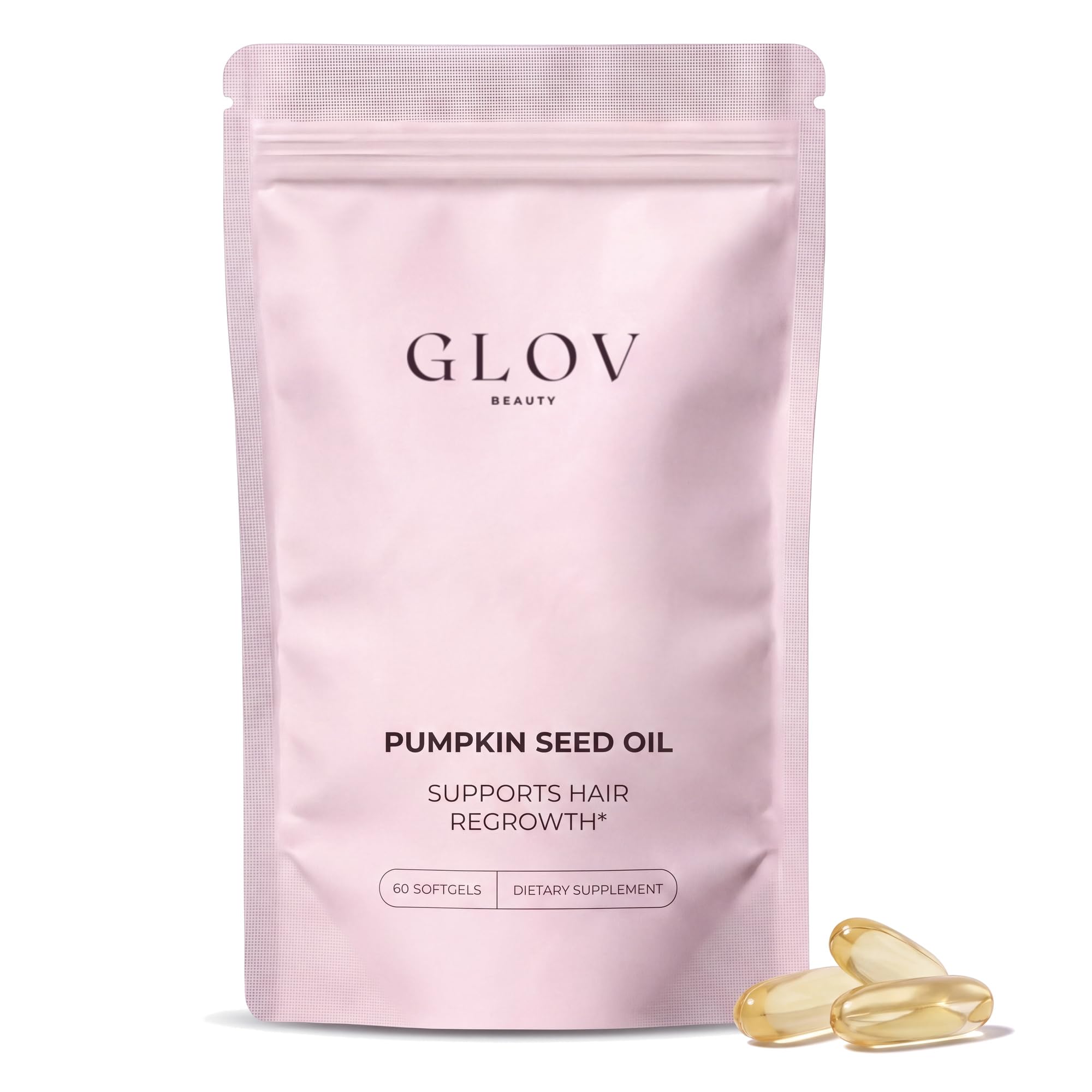 Glov Beauty Pumpkin Seed Oil with Saw Palmetto Hair Wellness Softgels