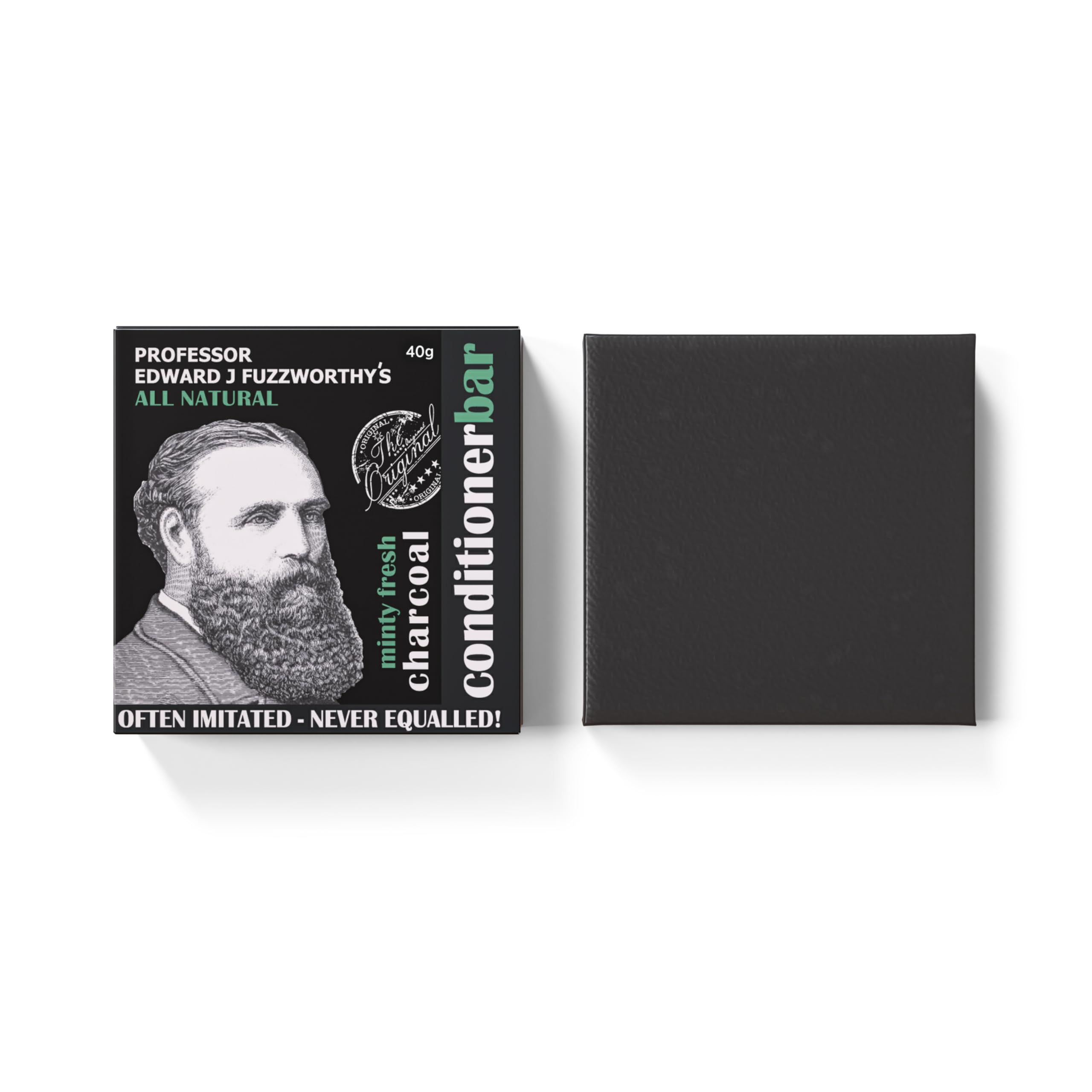 Professor Fuzzworthy Minty Fresh Charcoal Detangler Beard Conditioner Bar - Long-Lasting Solid Conditioner for Beard & Hair - So
