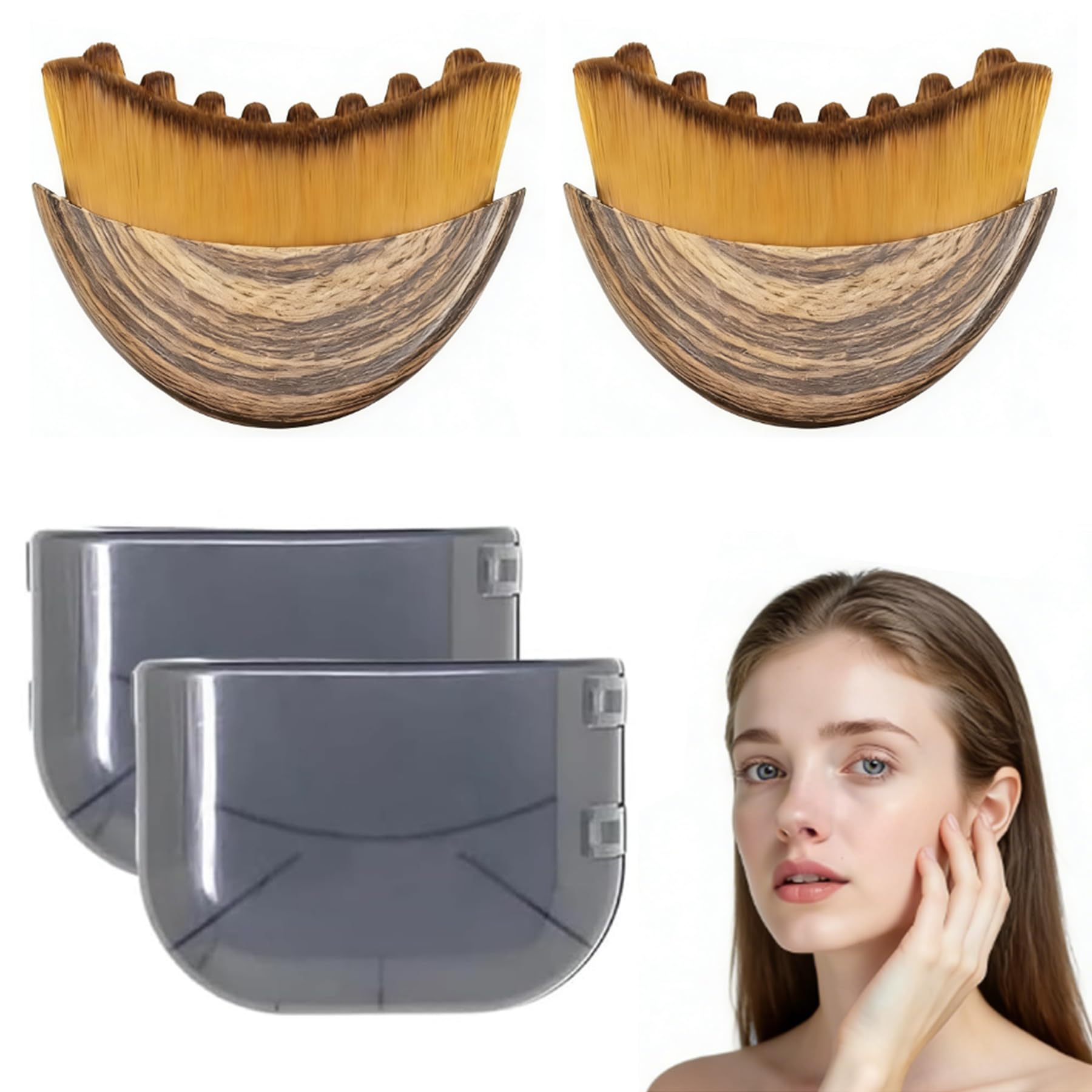 CeroDimo 2 Pack Facial Contour Massage Brush for Jawline Neck Cheeks Skin Lifting Sculpting Manual Face Massager Tool Spa Relaxa