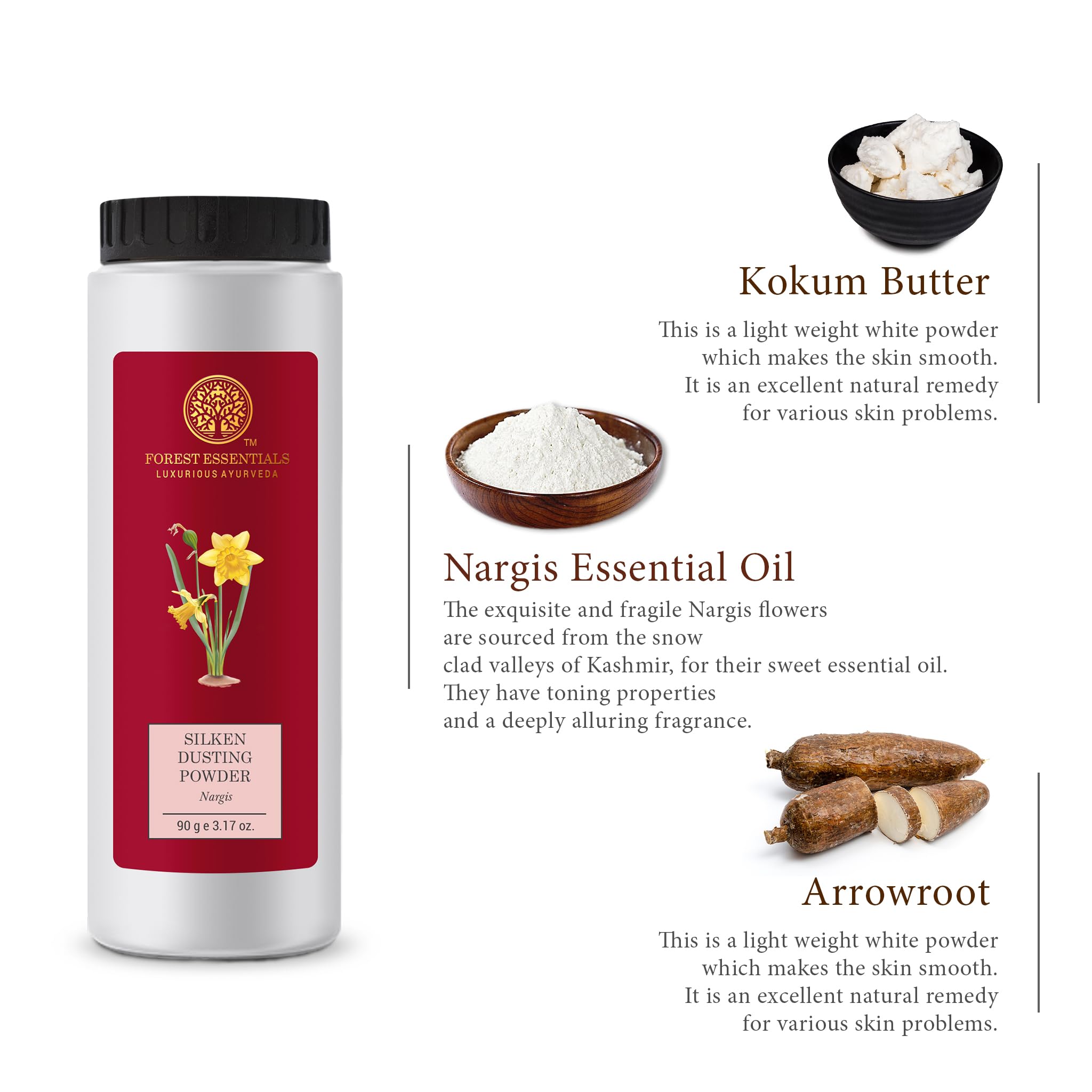 Forest Essential Silken Dusting Powder, Nargis, 100g