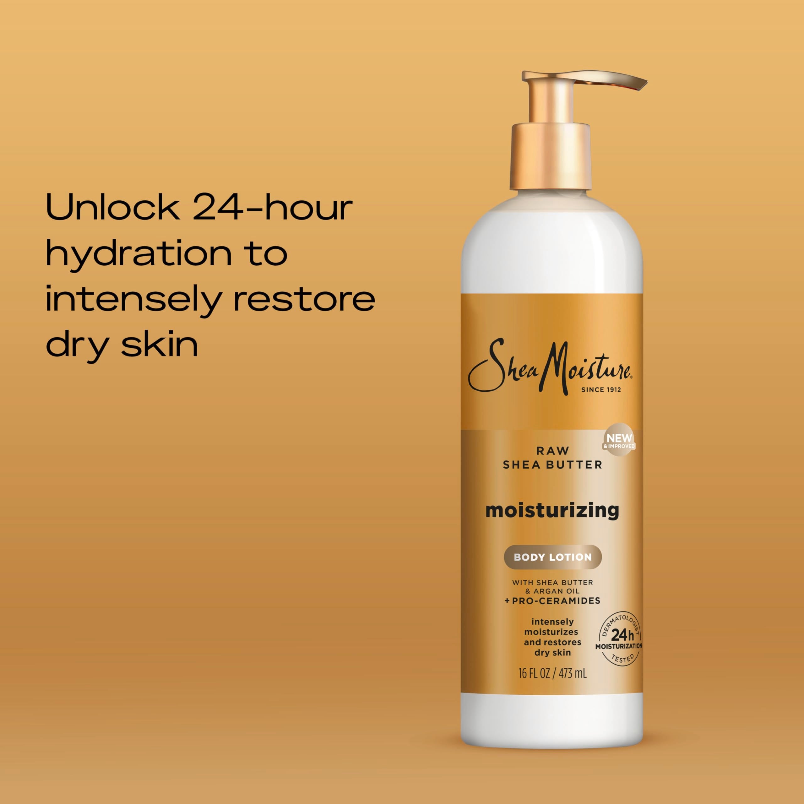 Sheamoisture Moisturizing Body Lotion With Raw Shea Butter, Argan Oil And Pro-Ceramides, Restoring Dry Skin, 24H Moisturizing 16