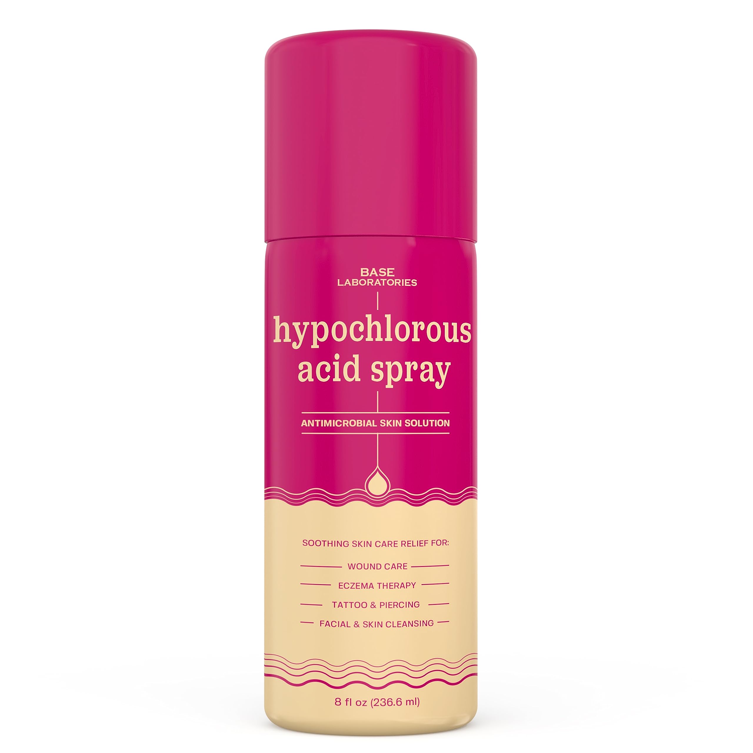 BASE LABORATORIES Hypochlorous Acid Spray for Face & Skin | Healing Topical Skin Repair Solution | Wounds, Irritations, Facial C