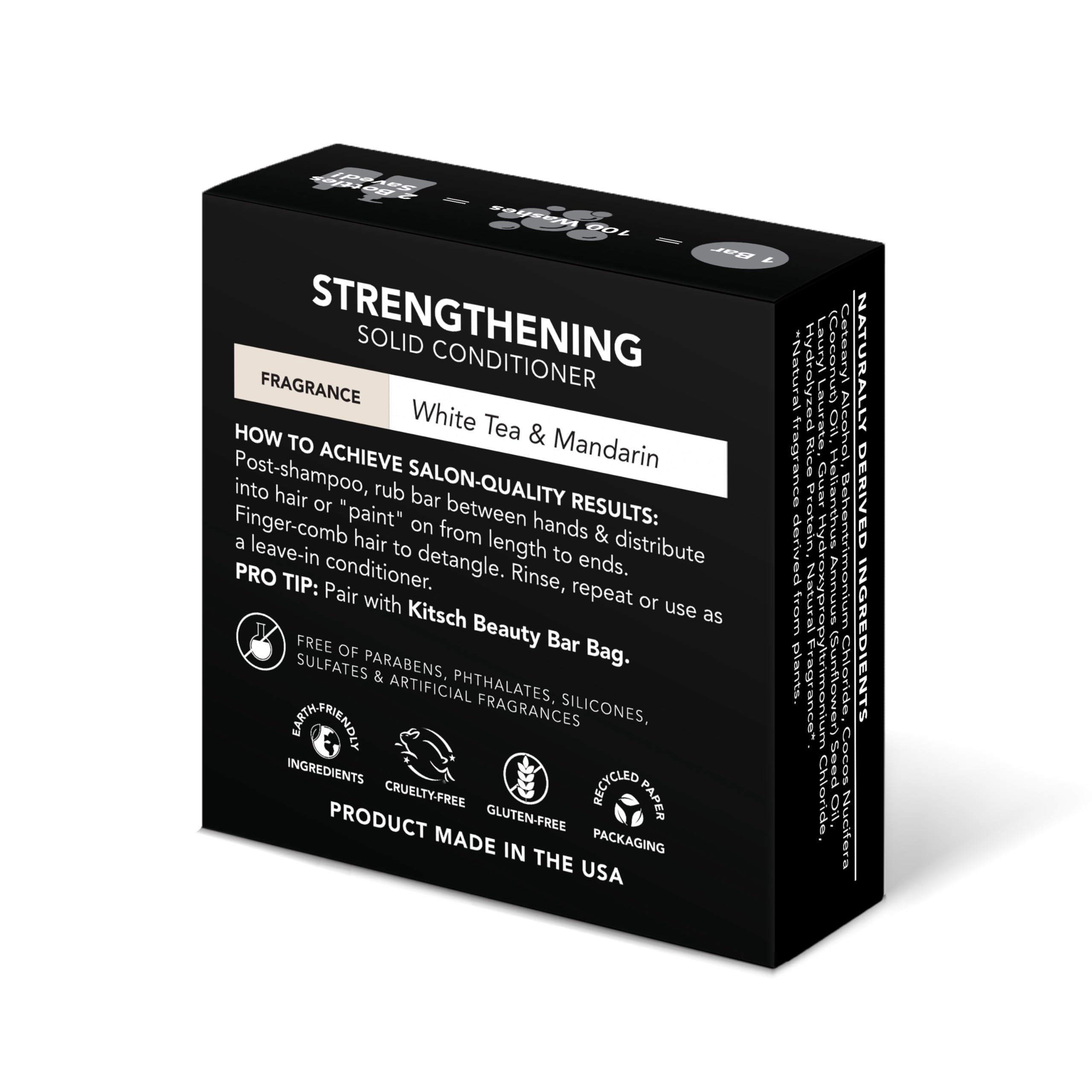 Kitsch Rice Water Protein Conditioner Bar For Hair Growth & Strengthening  Made In Us  Holiday Gift  Eco-Friendly Cleansing And