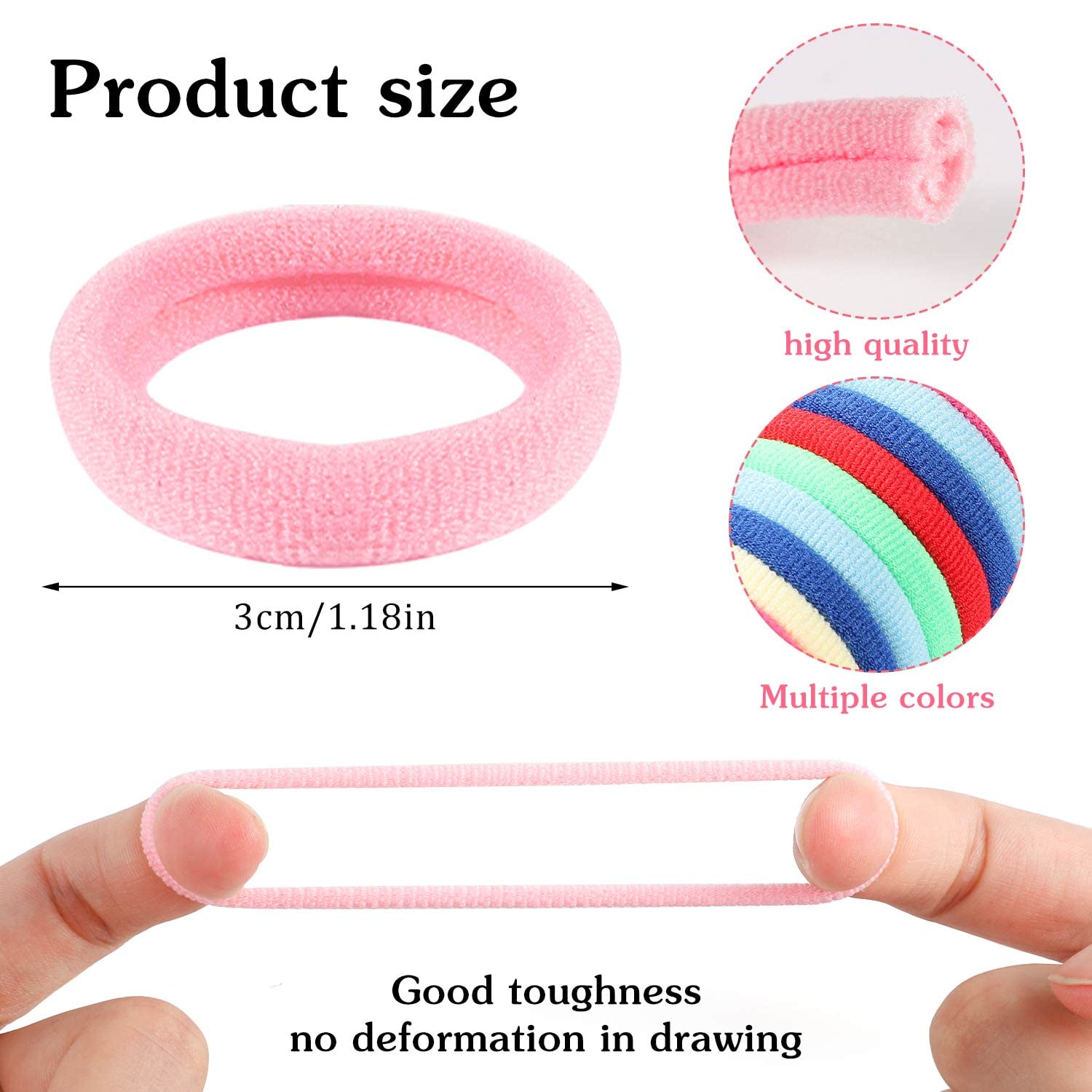 200Pcs Multicolor Seamless Hair Ties for Girls, Toddler Loom Bracelet Weaving Craft DIY Kit