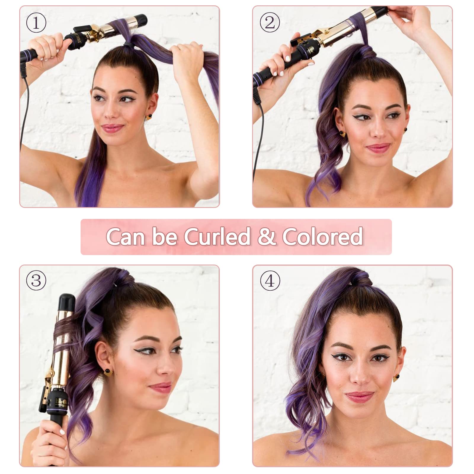 18Human Hair Ponytail Wrap Around Clip in Ponytail Hair Extensions for Women Jet Black(#1) 100g/3.5oz