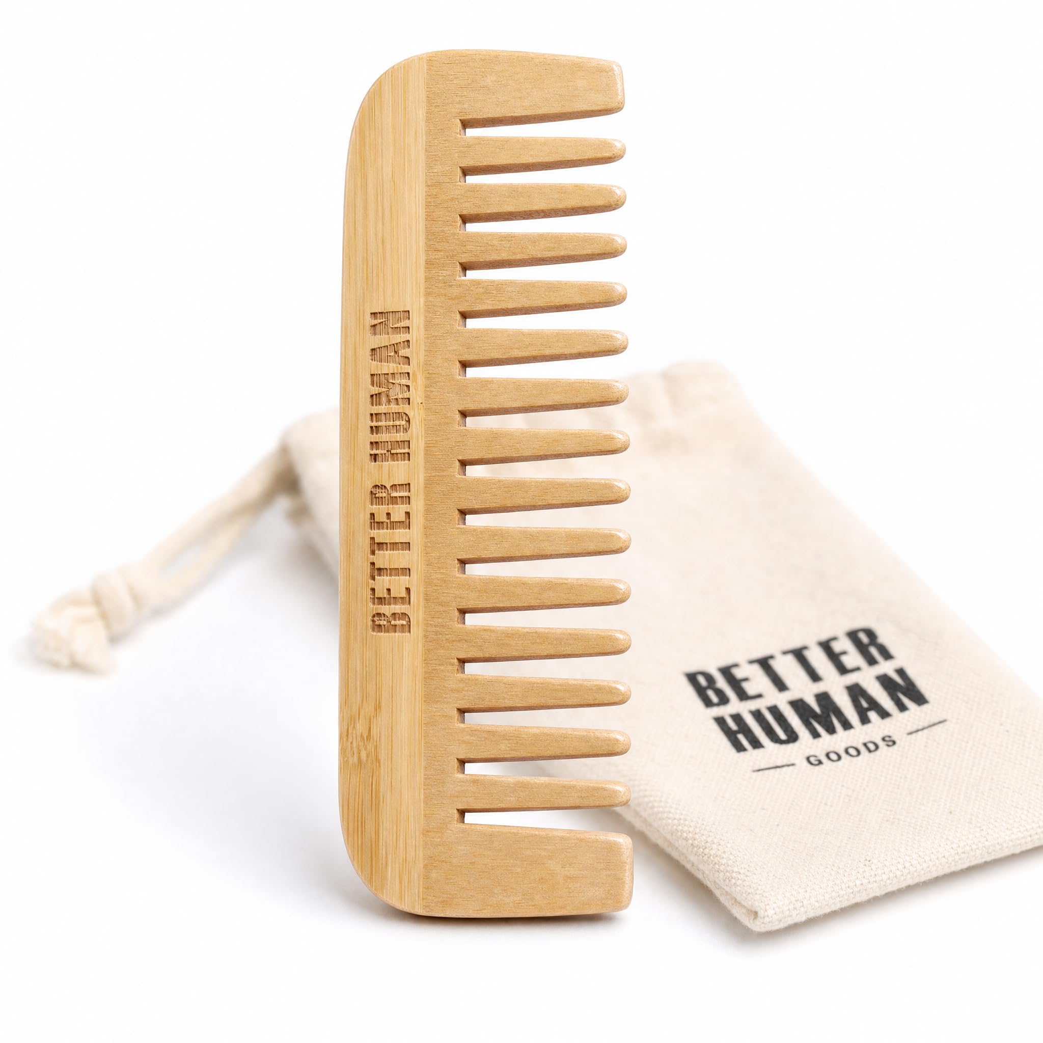 Wooden Wide Tooth Comb For Detangling, Anti Static, Curly Thick Long Hair