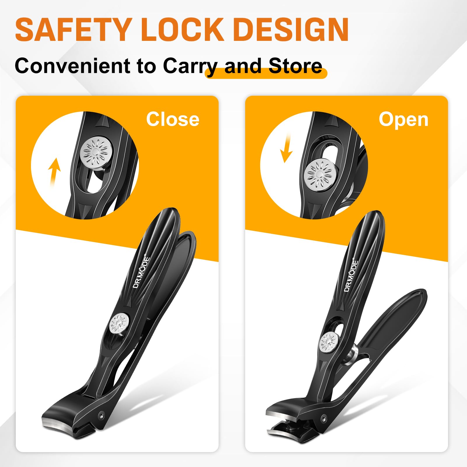 Drmode Nail Clippers For Men Thick Nails, Angled Head Toe Nail Clippers For Thick Nails For Seniors, Wide Jaw Opening Toenail Cl