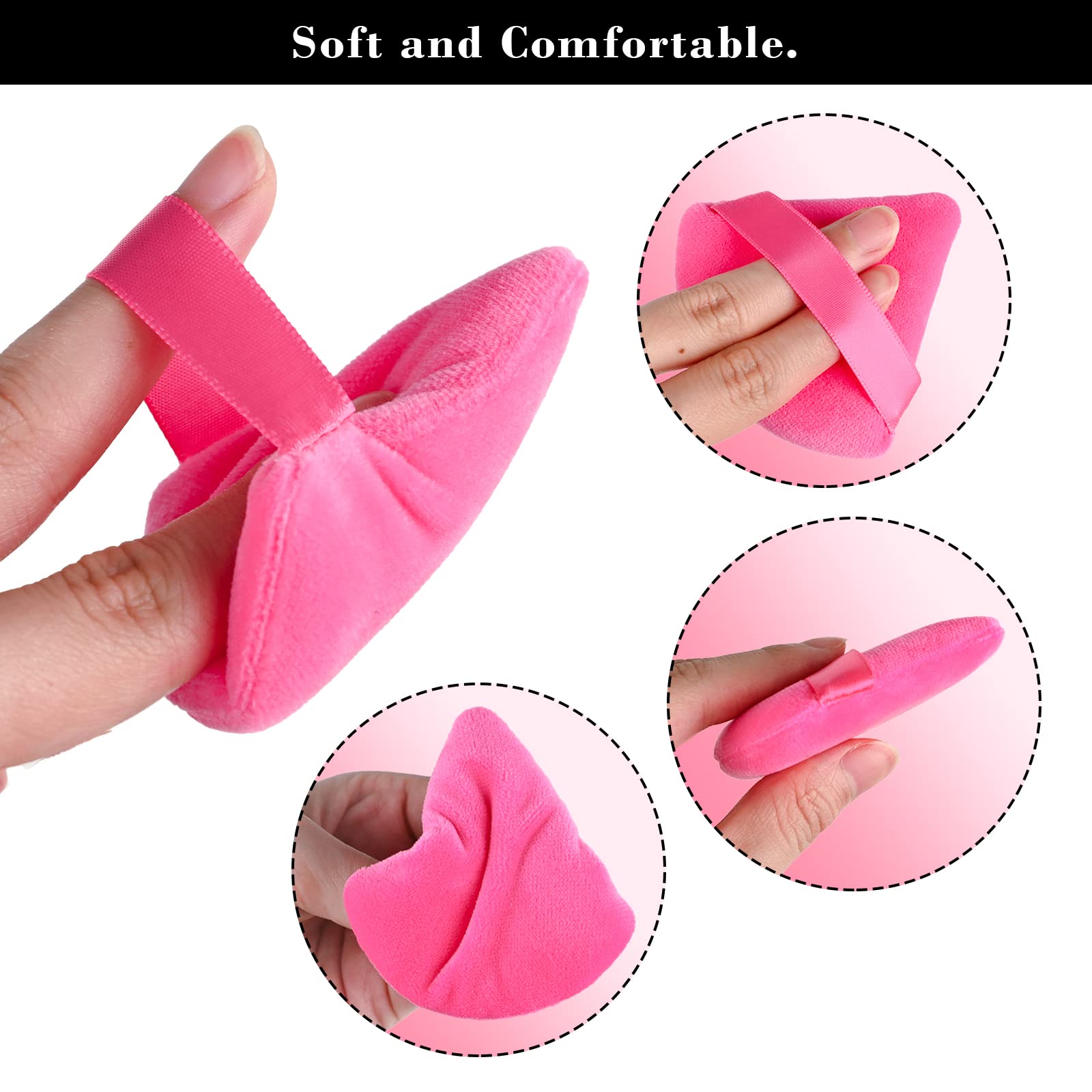 Rareius 8Pcs Triangular Powder Puff Face Soft Velvet Makeup Puff For Loose Powder Body Powder Makeup Sponge For Contouring Wet D