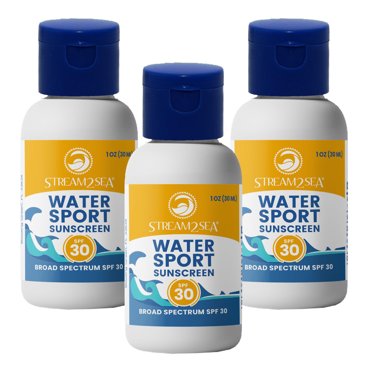Spf 30 Mineral Sunscreen Biodegradable & Reef Safe | 1 Fl Oz Travel Size Pack Of 3 | Paraben Free Non Greasy & Moisturizing Mine