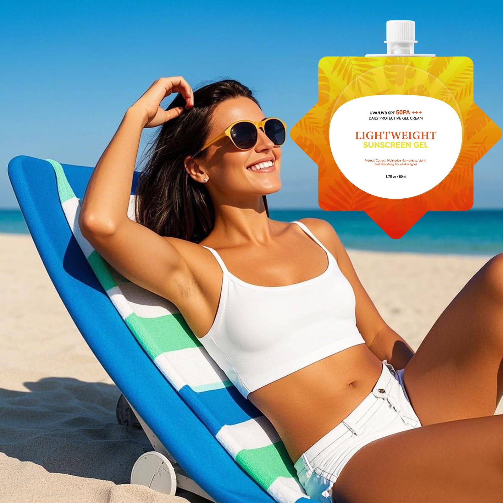 Ultra-Lightweight Airy-Fit Sunscreen SPF50 PA++++ - Travel-Size Face & Body Sunscreen Broad Spectrum Protection, Oil-Free & Non-