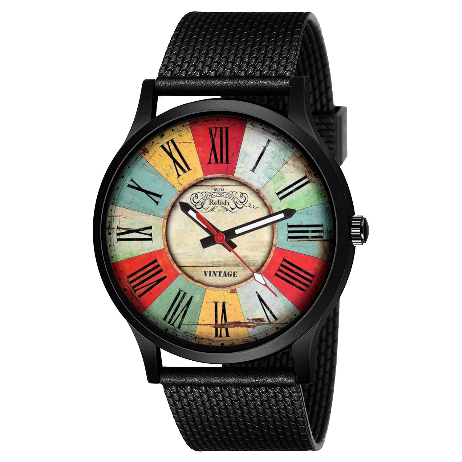 Relish Black Stainless Steel Analog Watch For Men & Boys | Black Strap | ReBb8055