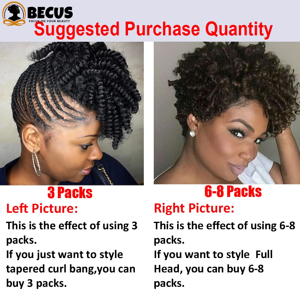 Becus 3 Packs Black Short Saniya Curl Crochet Hair For Black Women Bouncy Crochet Braids Synthetic Braiding Hair Extensions Curl
