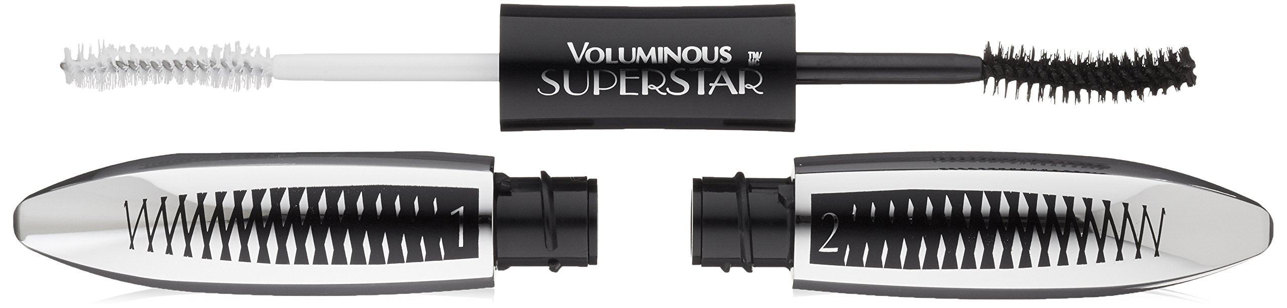 Laoraal Paris Cosmetics Voluminous Superstar Washable Mascara, Blackest Black, 1 Tube