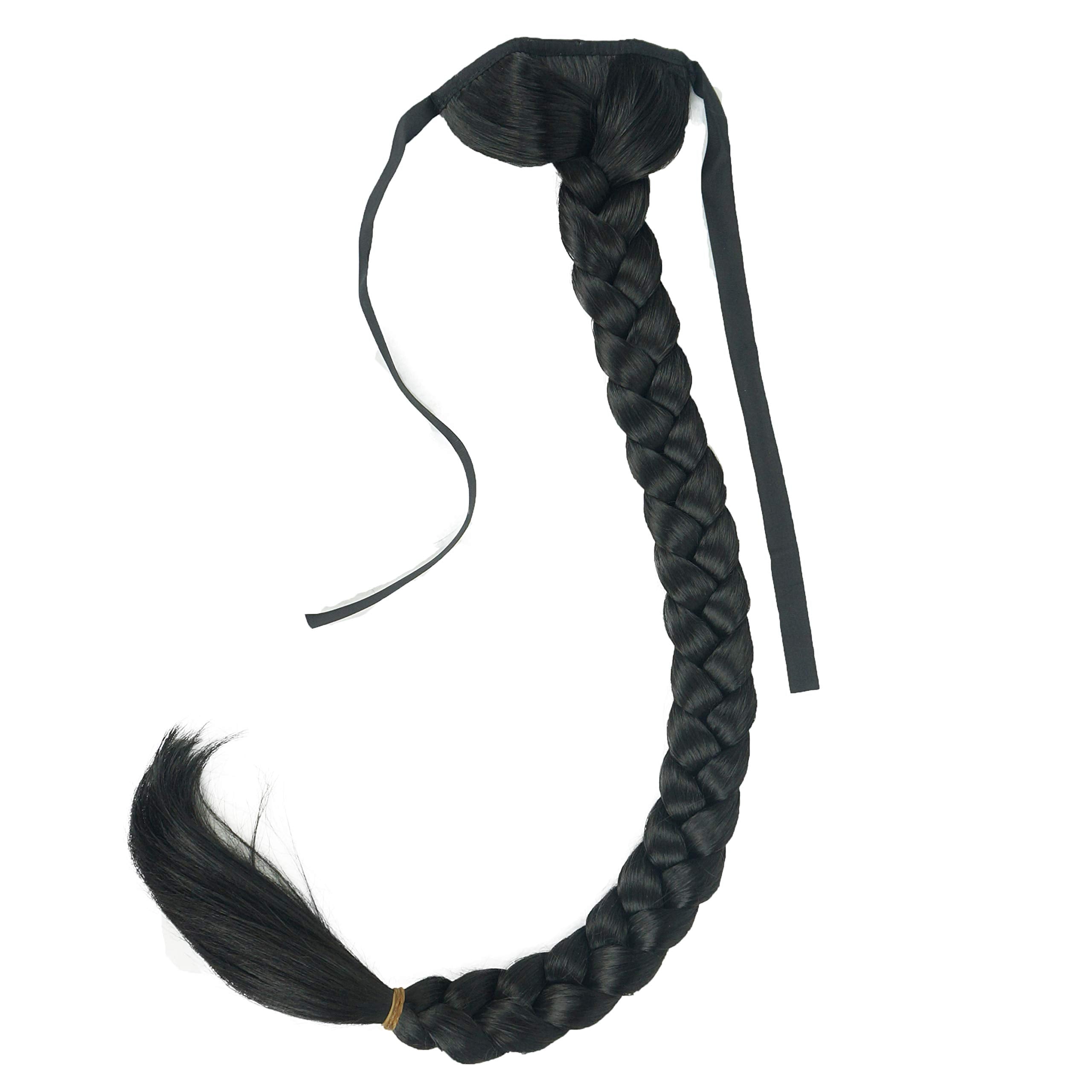 Lydell 24'' Long Fishtail Braid Wrap Around Ponytail Extension Synthetic Hairpiece #2 Darkest Brown