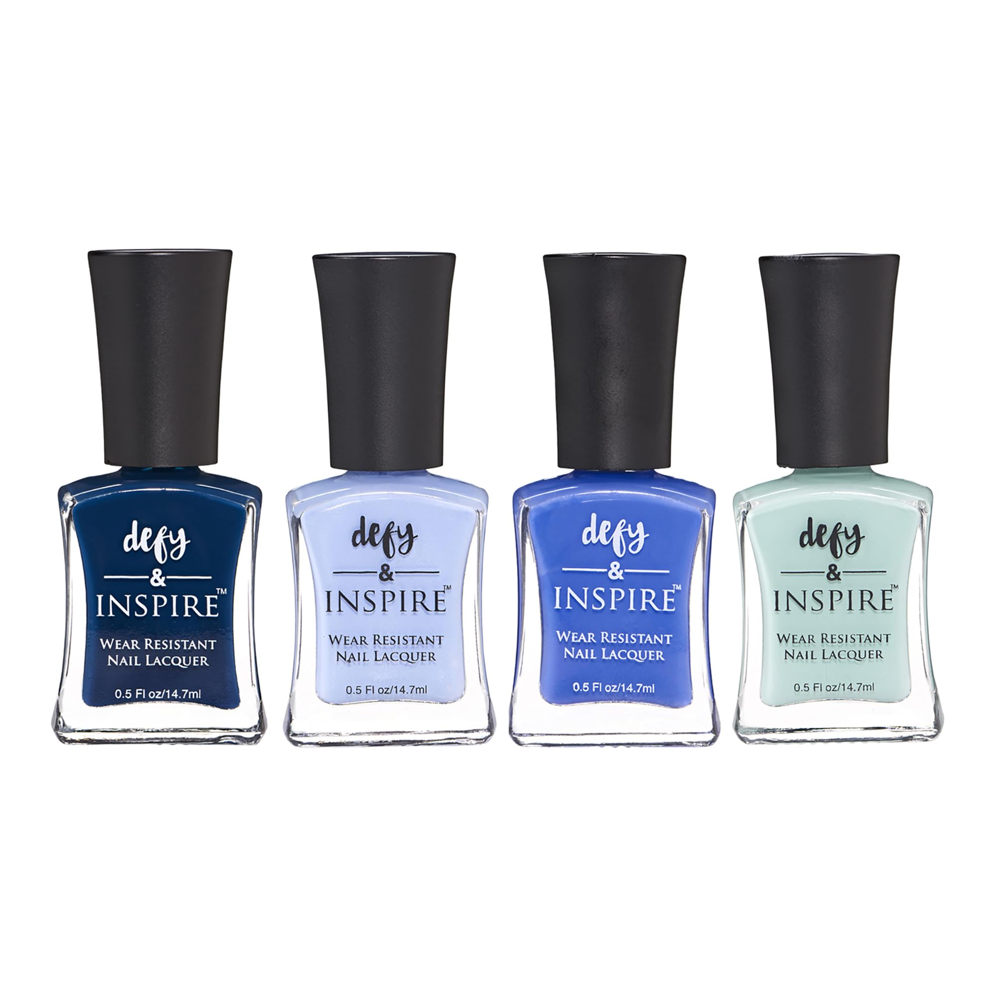 Wear Resistant Nail Lacquer Kit By Defy And Inspire For Women - 4 Pc Kit 0.5Oz Nail Polish - 275 Paradise Island, 0.5Oz Nail Pol
