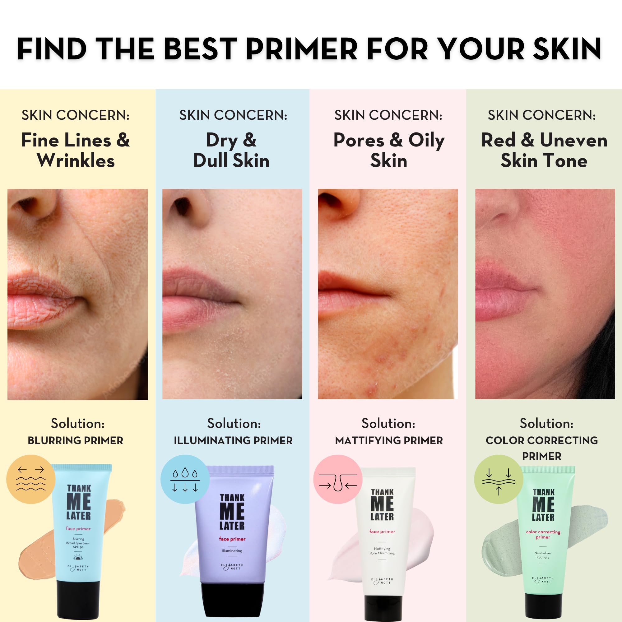Elizabeth Mott Thank Me Later Face Primer - Mattifying Makeup Base Primer For Shine And Oil Control - Pore Minimizer And Hides W