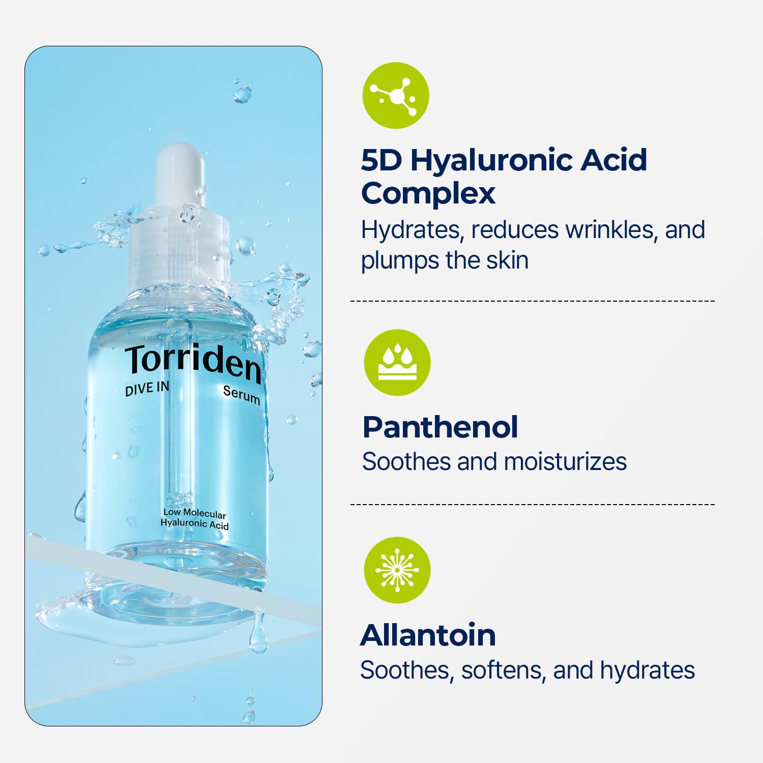 Torriden Dive-In Low-Molecular Hyaluronic Acid Serum, 169 Fl Oz  Fragrance-Free Face Serum For Dry, Dehydrated, Oily Skin  Vegan