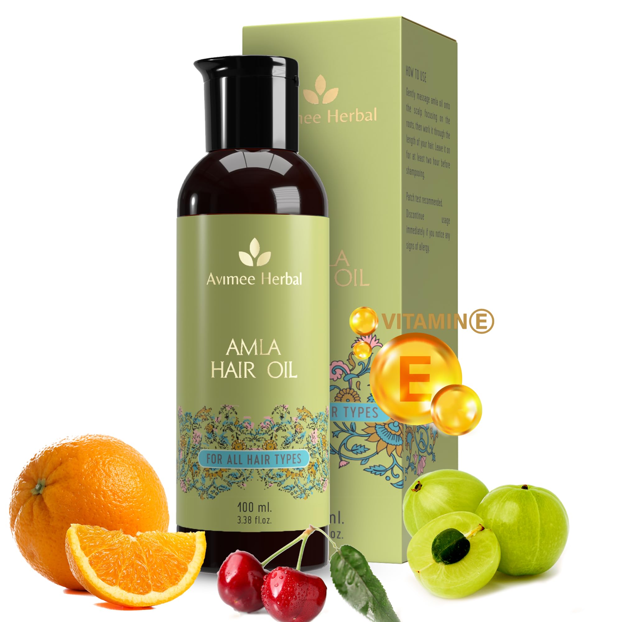 Avimee Herbal Keshpallav Amla Hair Oil | For Long & Strong Hair | With Vitamin E And Amla Seed Oil | Mineral Oil Free | 100 Ml