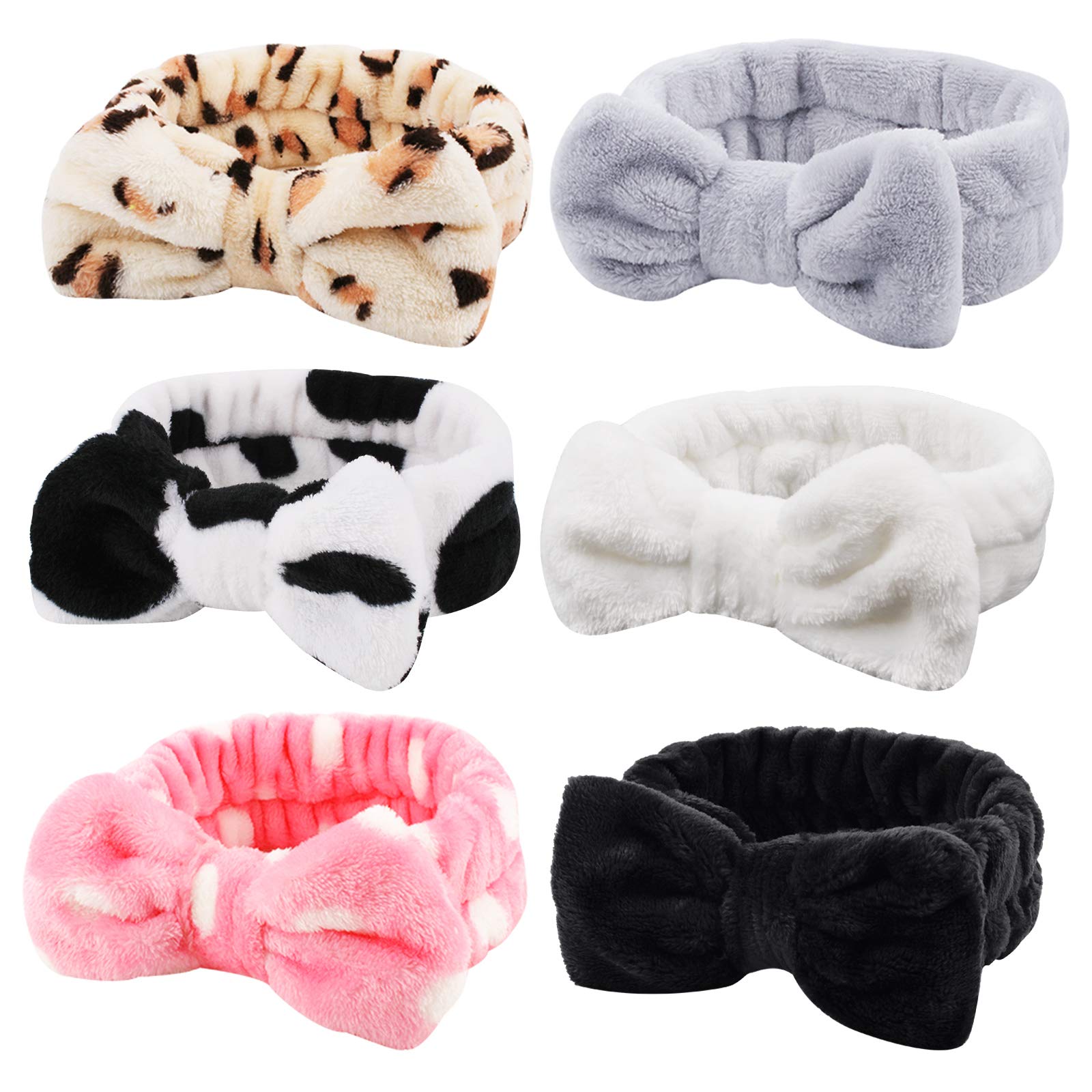Whavel 6 Pack Spa Headband Makeup Headband Face Wash Headbands Make Up Hair Band Skincare Headbands Shower Head Wraps For Washin