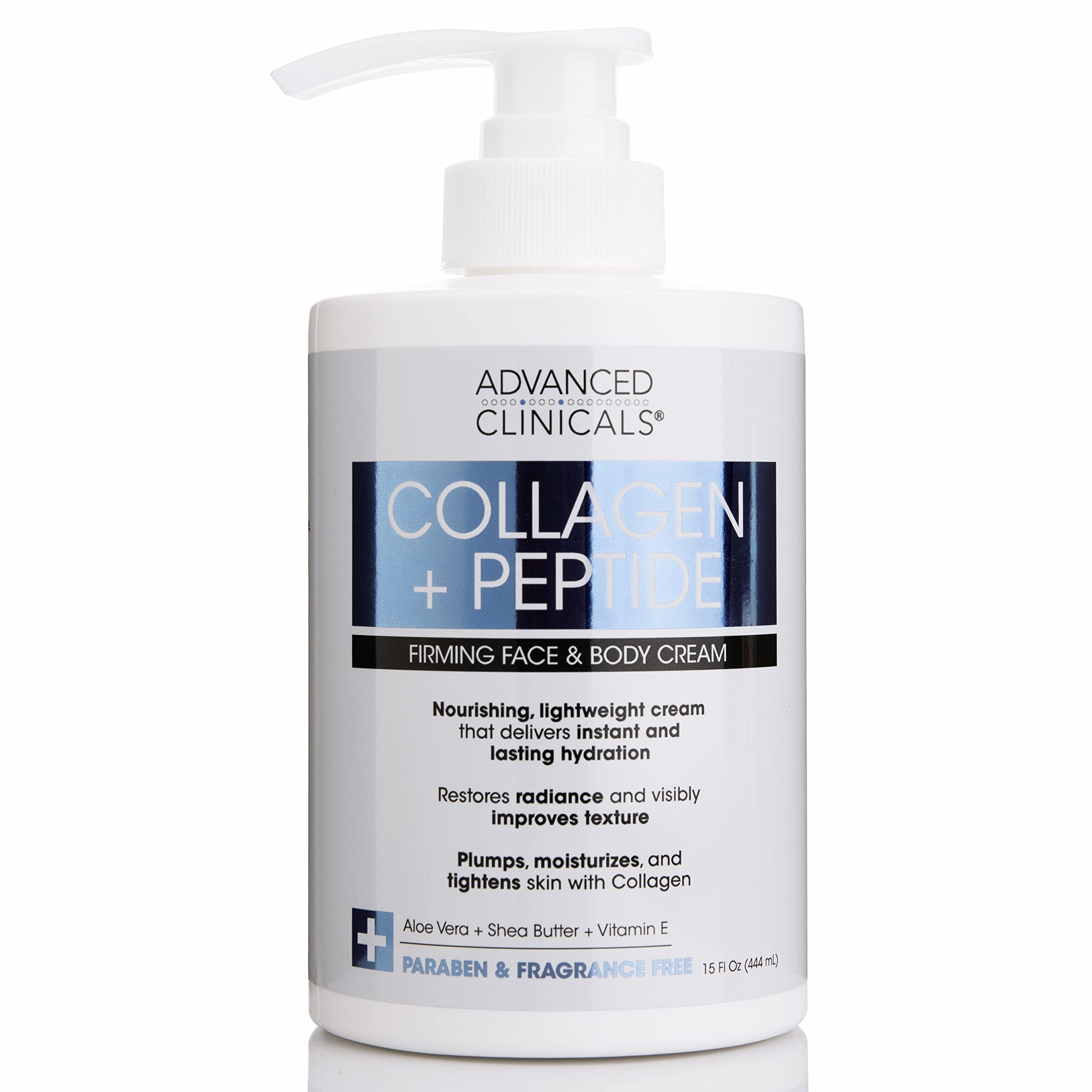 Advanced Clinicals Collagen Lotion + Peptide Cream Dry Skin Rescue Face & Body Moisturizing Skin Care Cream To Lift, Firm, & Tig