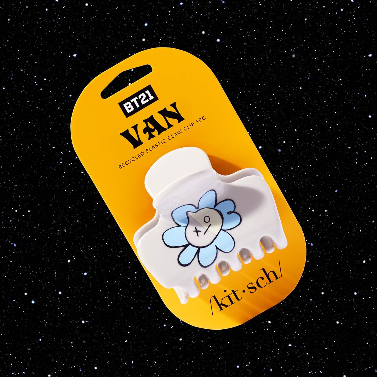BT21 x Kitsch Recycled Plastic Puffy Medium Hair Clips for Women - Medium Claw Clips for Thin Hair | Claw Hair Clips for Short H
